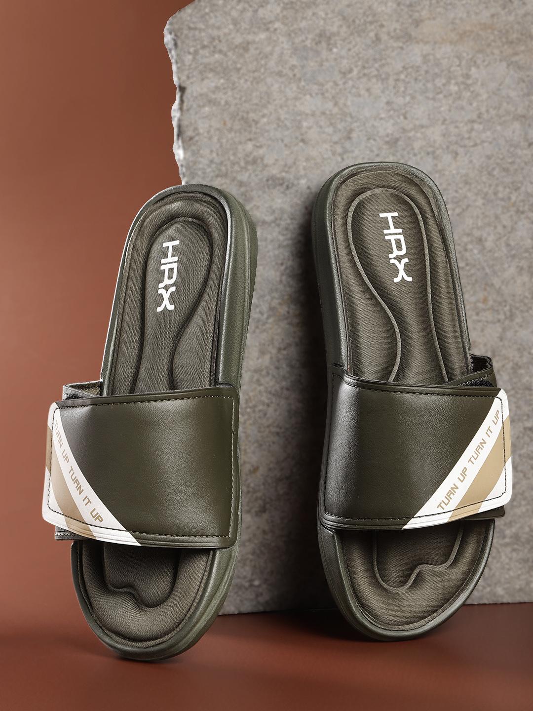 Buy HRX by Hrithik Roshan Men Green & White Memory Foam Flip Flop