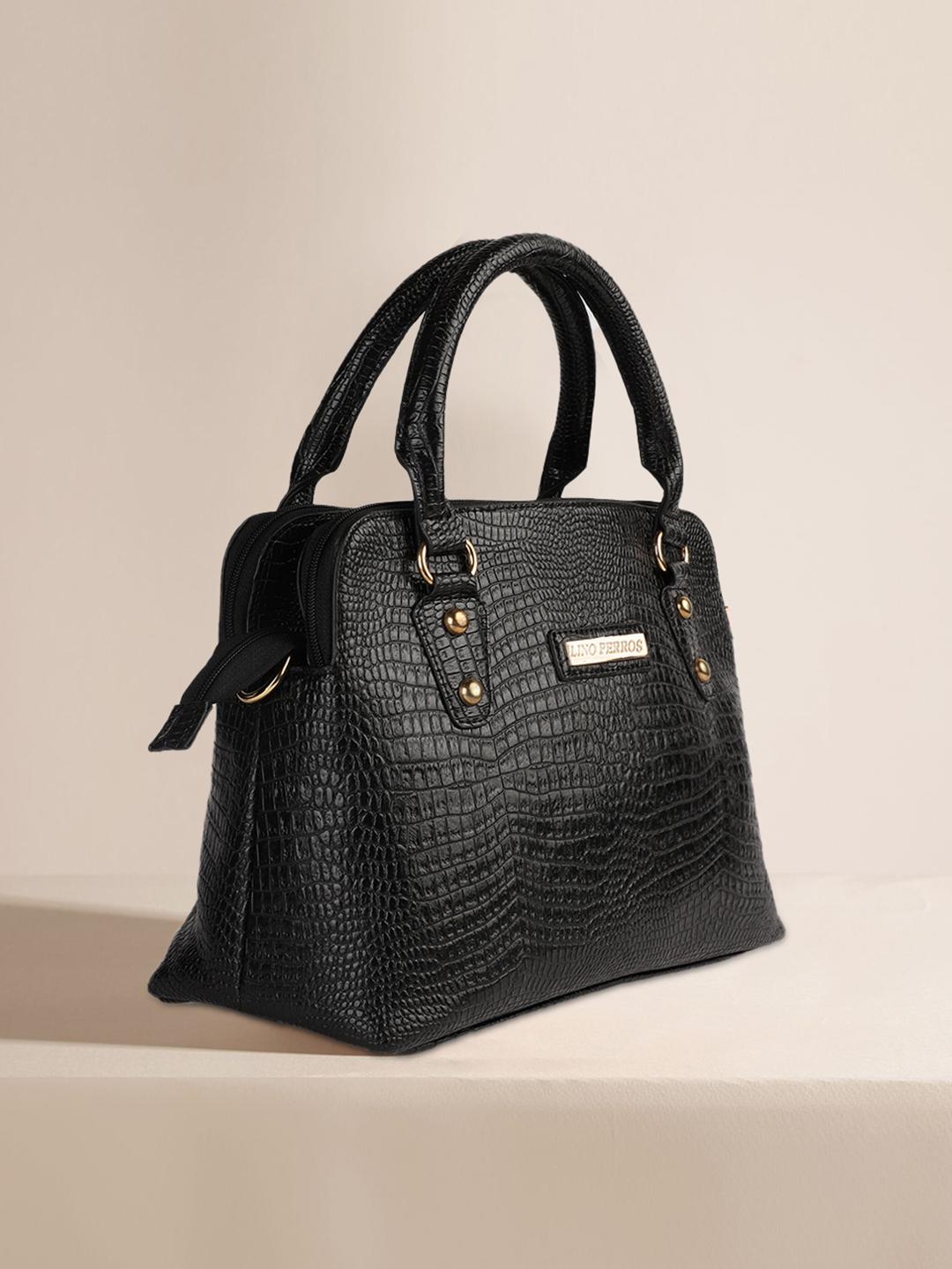 Lino Perros Top Handbag Brands In India Buy Lino Perros Black Croc