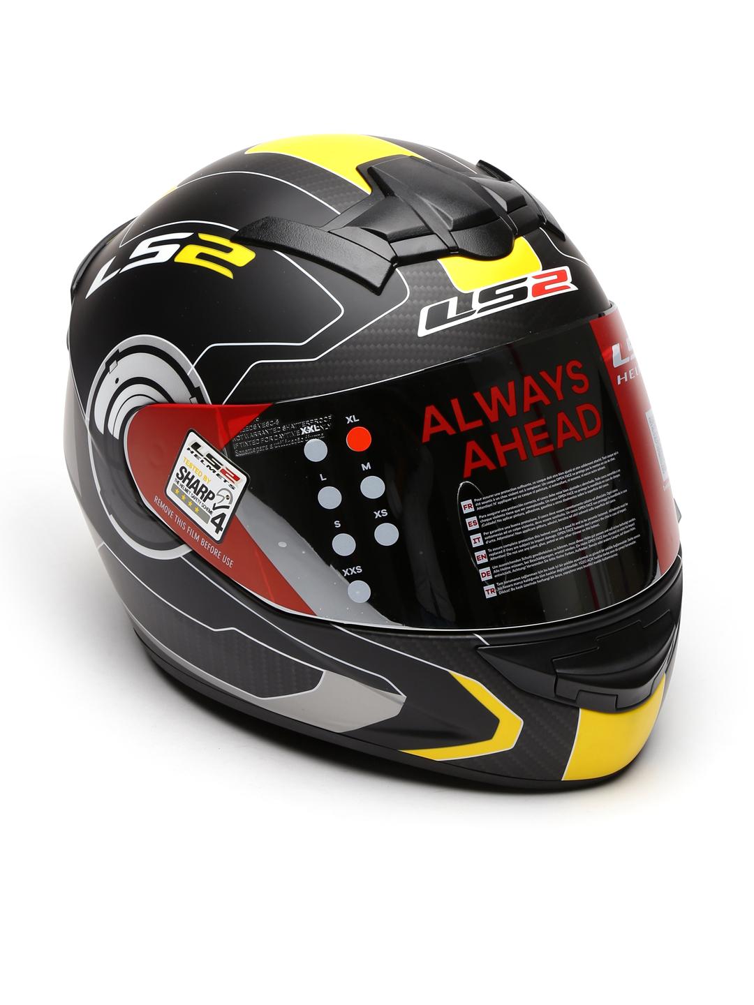 Buy LS2 Men Black Yellow Printed Full Face Helmet FF352 Helmet