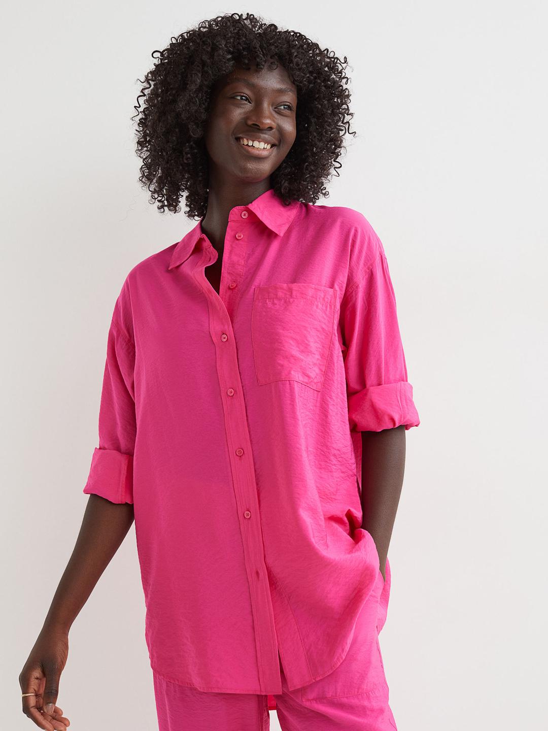 Buy H&M Women Pink Relaxed-fit shirt Shirts for Women 15960042
