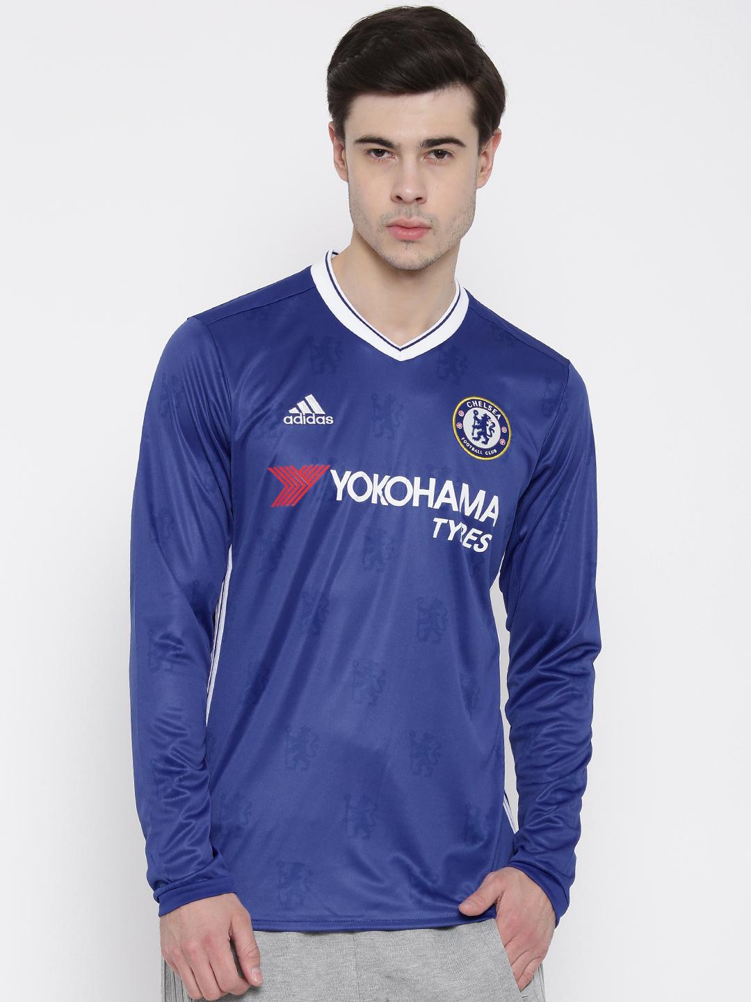 Buy ADIDAS Men Blue Chelsea F.C. Printed V-Neck Jersey - Tshirts