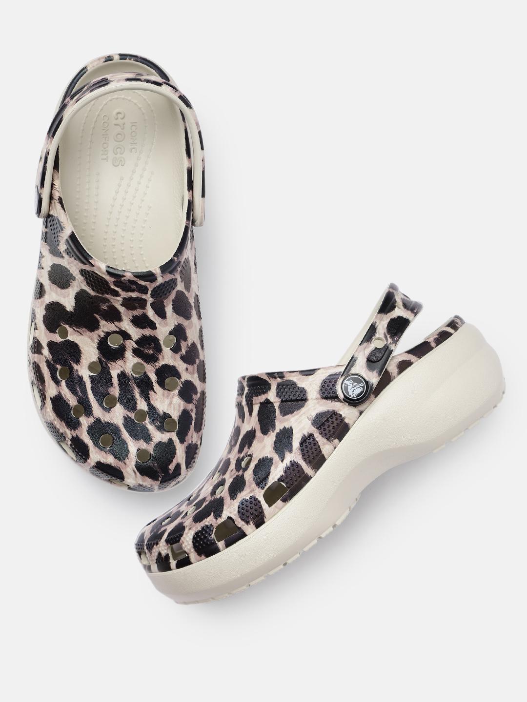 Shoes Leopard Print Crocs Size Crocs Women Black Pink Animal