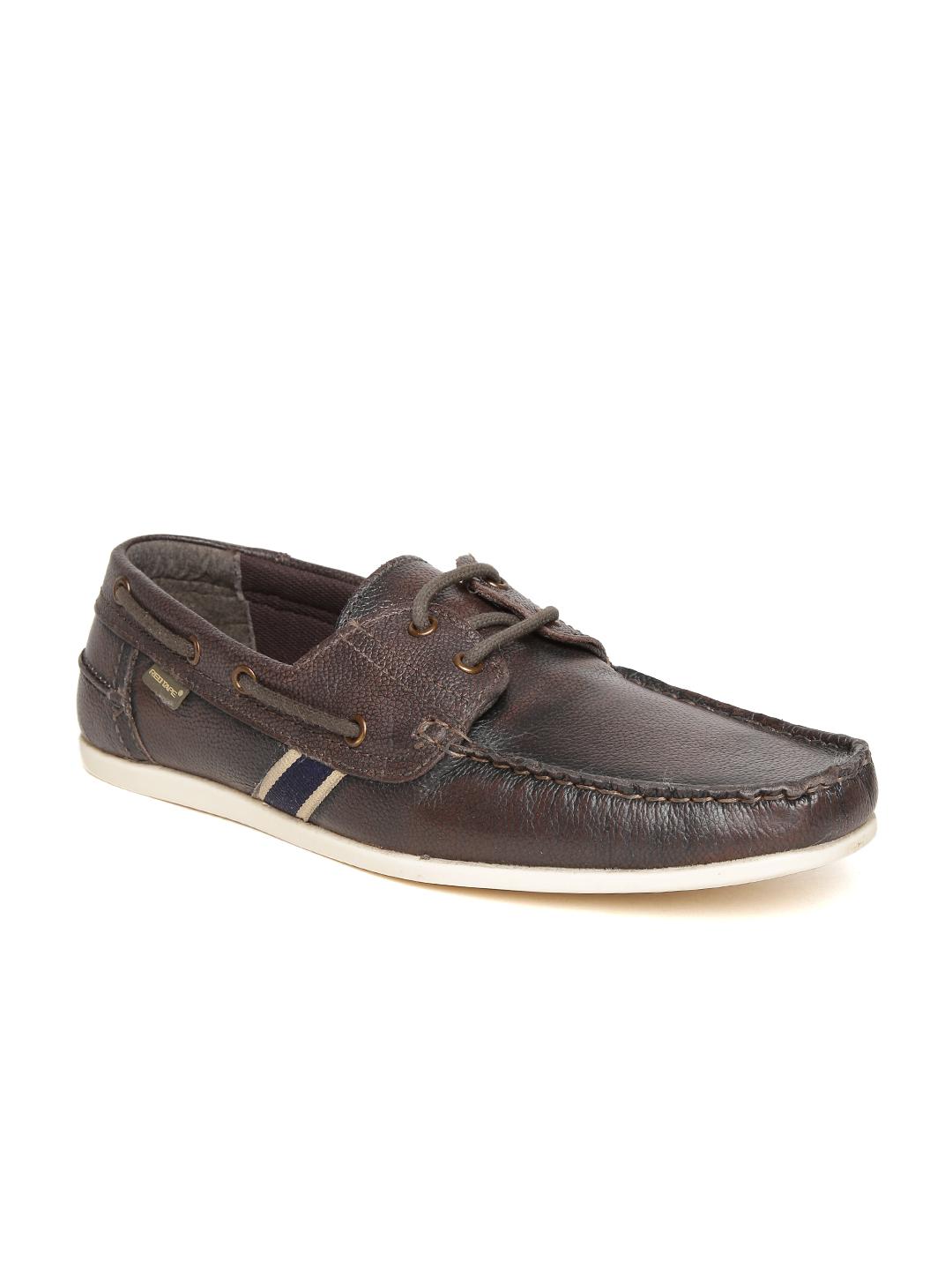 Buy Red Tape Men Coffee Brown Solid Leather Boat Shoes Casual