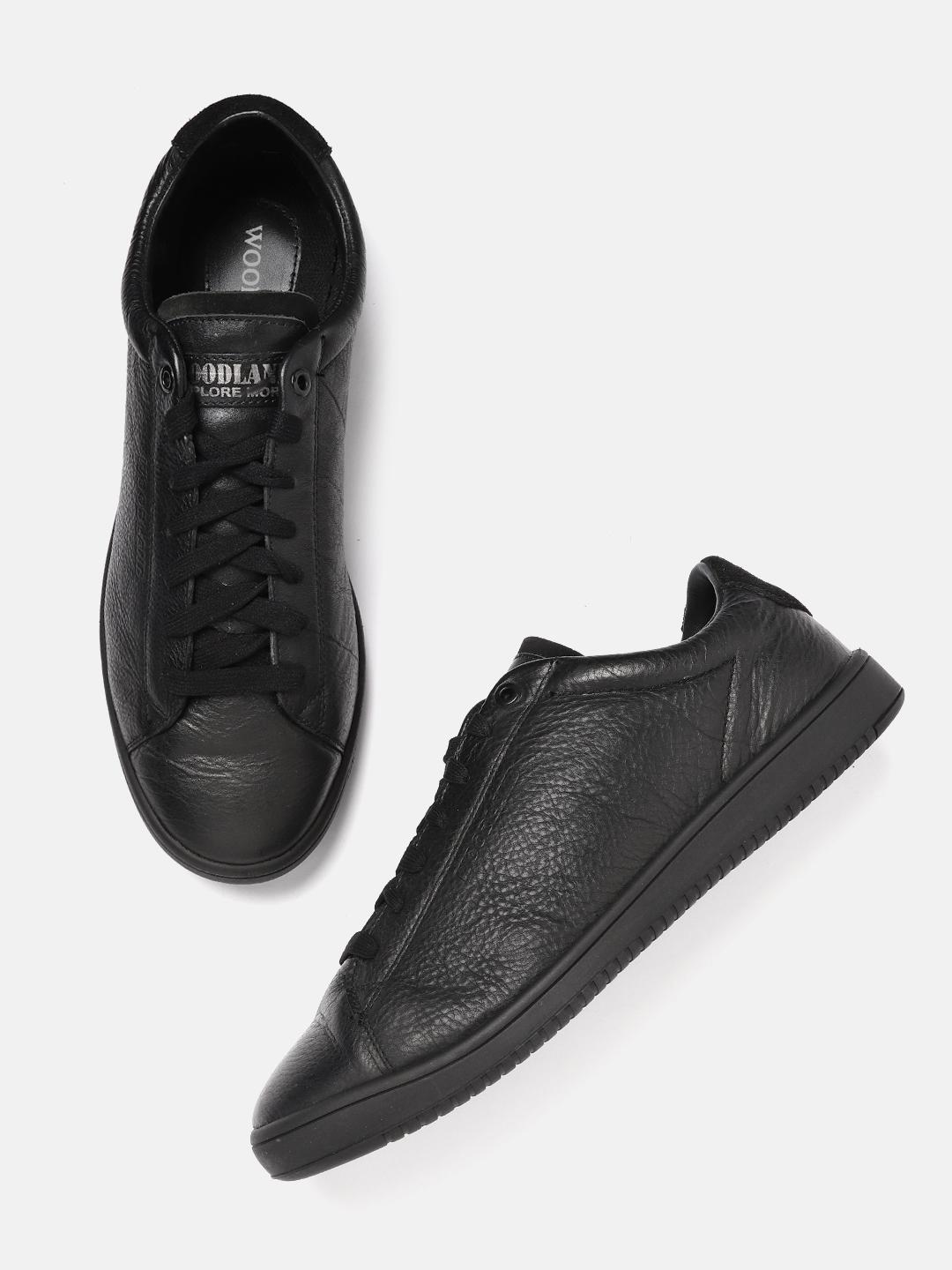 Buy Woodland Men Black Leather Sneakers Casual Shoes for Men