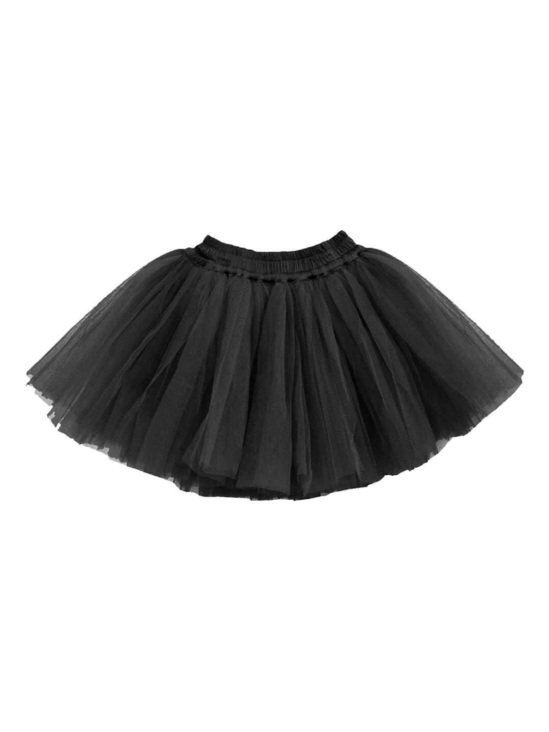 Buy Girls Black Solid Flared Mini Tulle Skirt Skirts