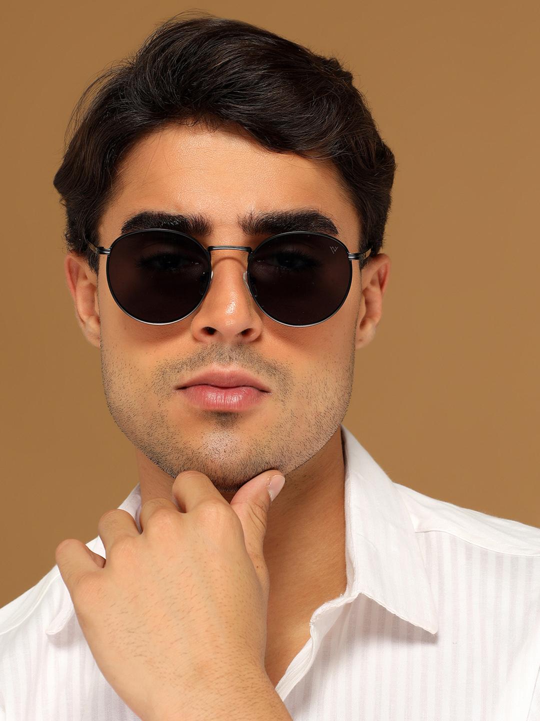 Voyage Black Lens Round Sunglasses Voyage Unisex Black Lens Black