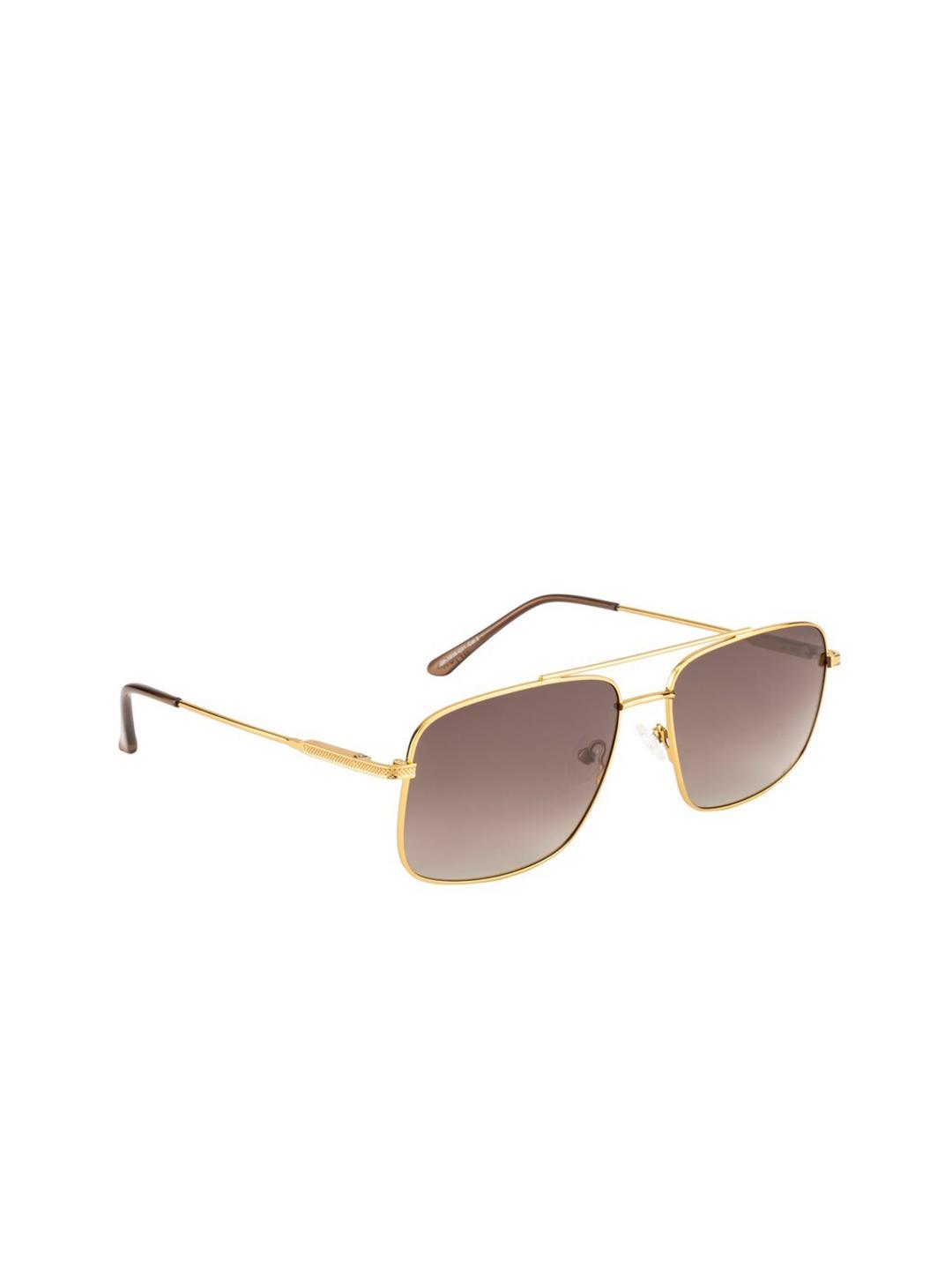 Buy OPIUM Men Brown Lens & Gold Square Sunglasses & Polarised UV