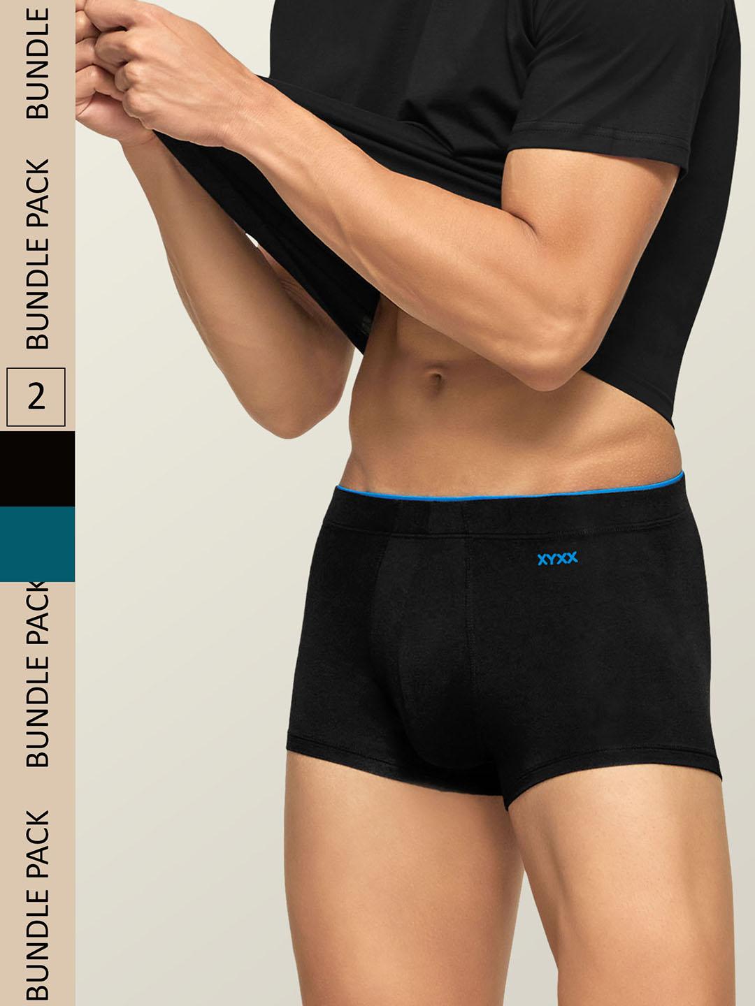 Buy XYXX Men Pack Of 2 Solid IntelliSoft Antimicrobial Trunk