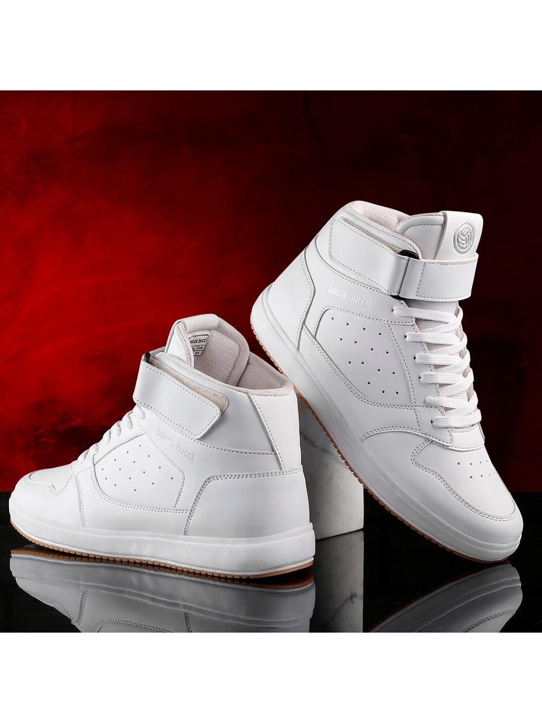 bacca bucci Men White Synthetic Leather Chunky Sneakers - Image 1