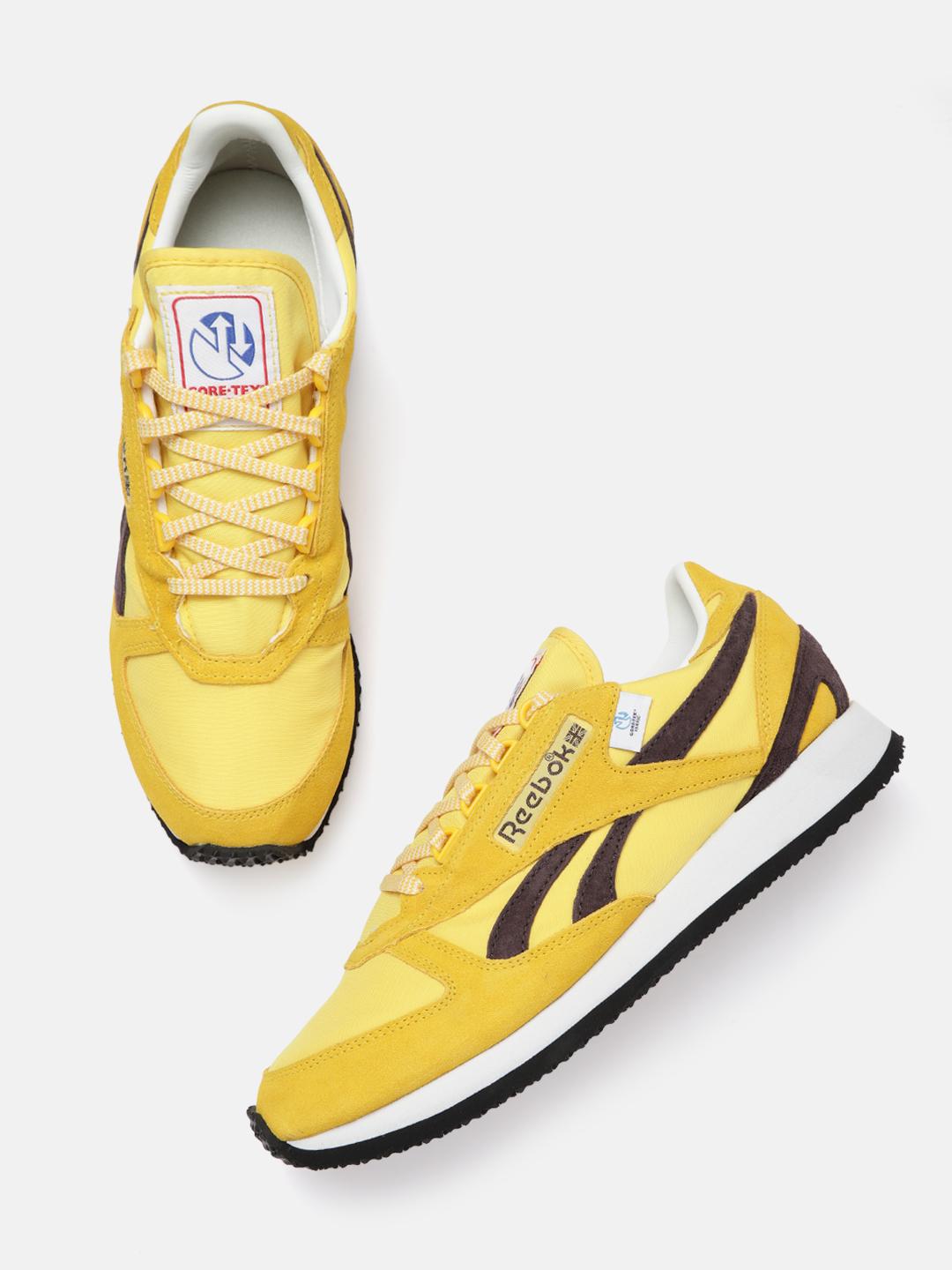 Buy Reebok Classic Unisex Yellow Brown Solid Victory Sneakers