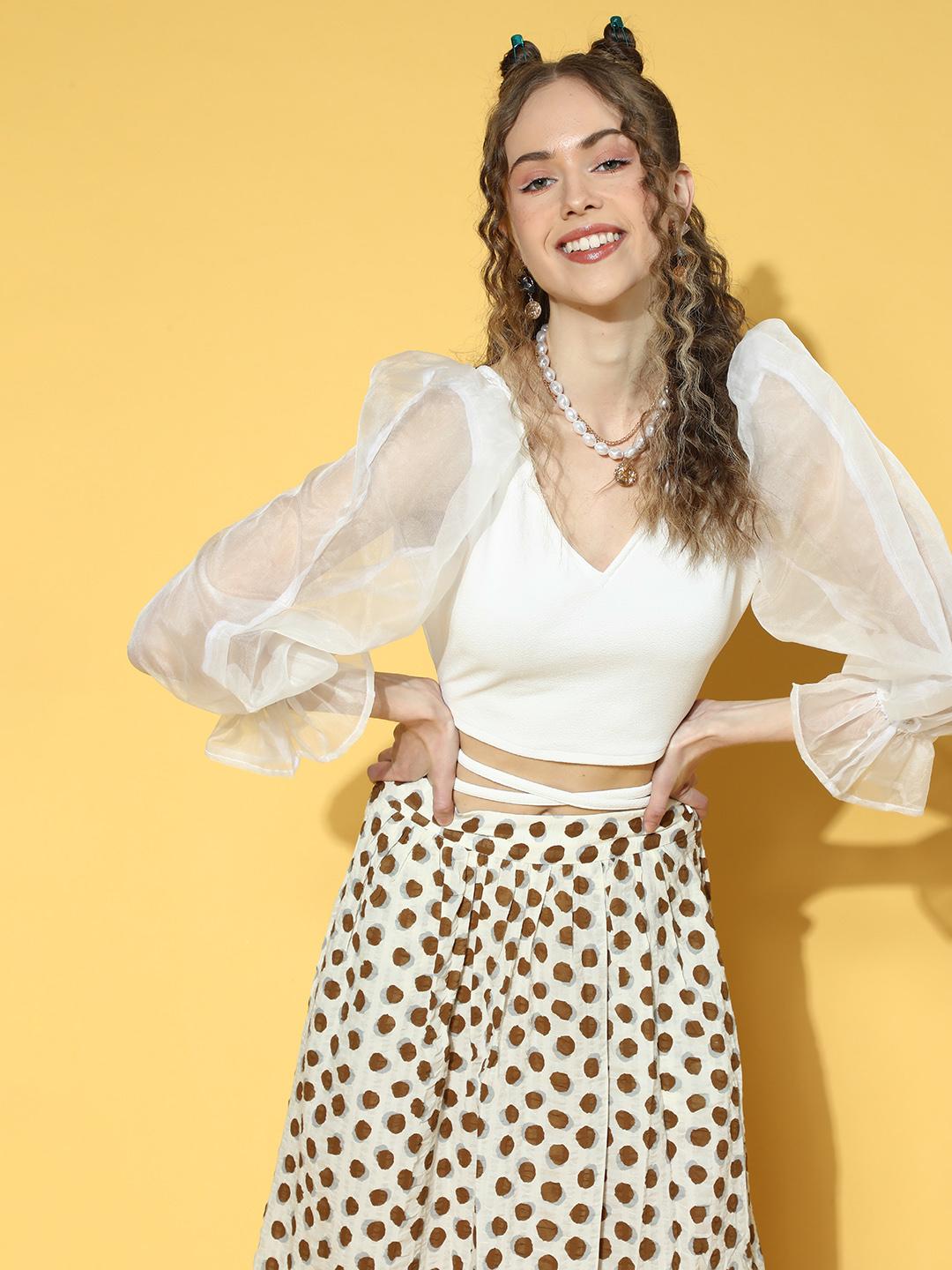 CLANE WAIST SHAPE PUFF SLEEVE TOPS clane WAIST SHAPE PUFF SLEEVE