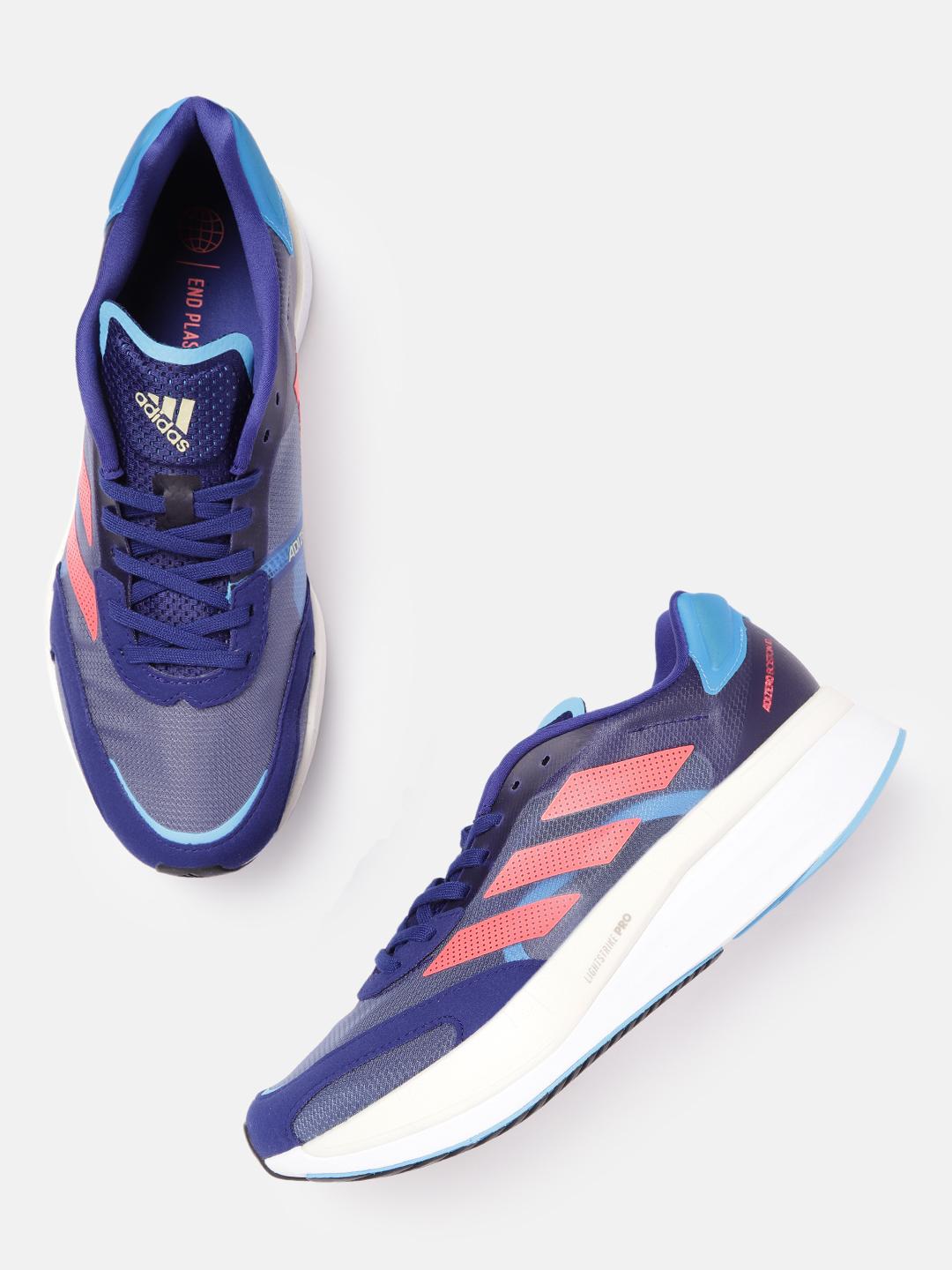 Buy ADIDAS Men Blue Woven Design Adizero Boston 10 Sustainable Running Shoes  - Sports Shoes for Men 17146560 | Myntra