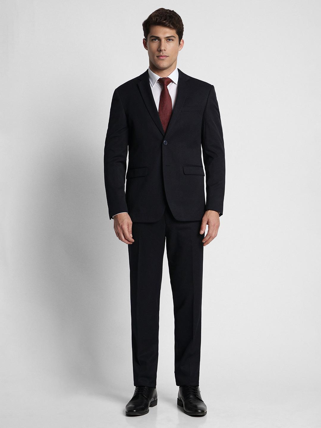 Buy Peter England Men Black Solid Two Piece Suit Suits for Men