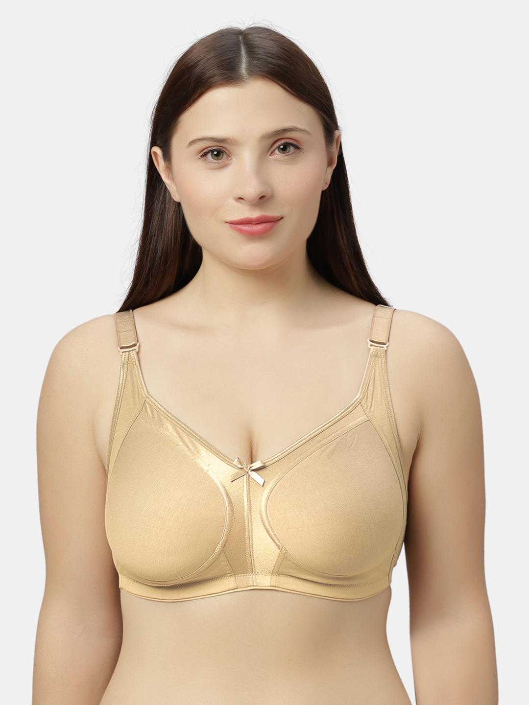 Buy Sonari Nude-Coloured Solid Non Padded Full Coverage Bra - Bra