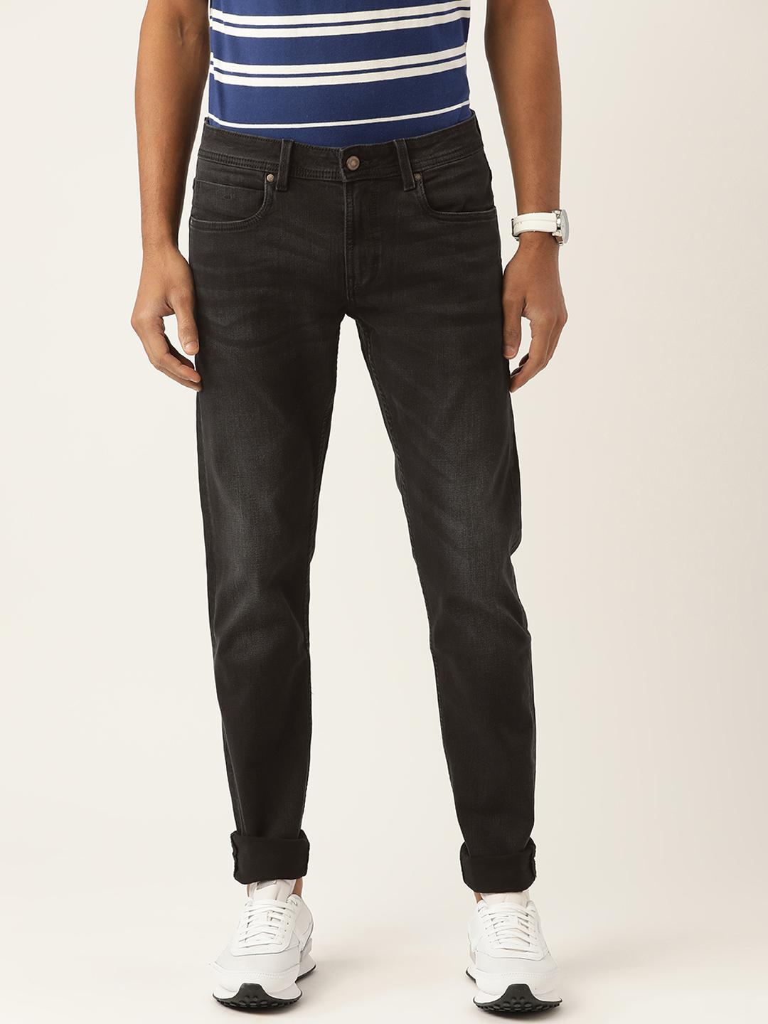 Buy PETER ENGLAND UNIVERSITY Men Black Juke Skinny Fit Light Fade