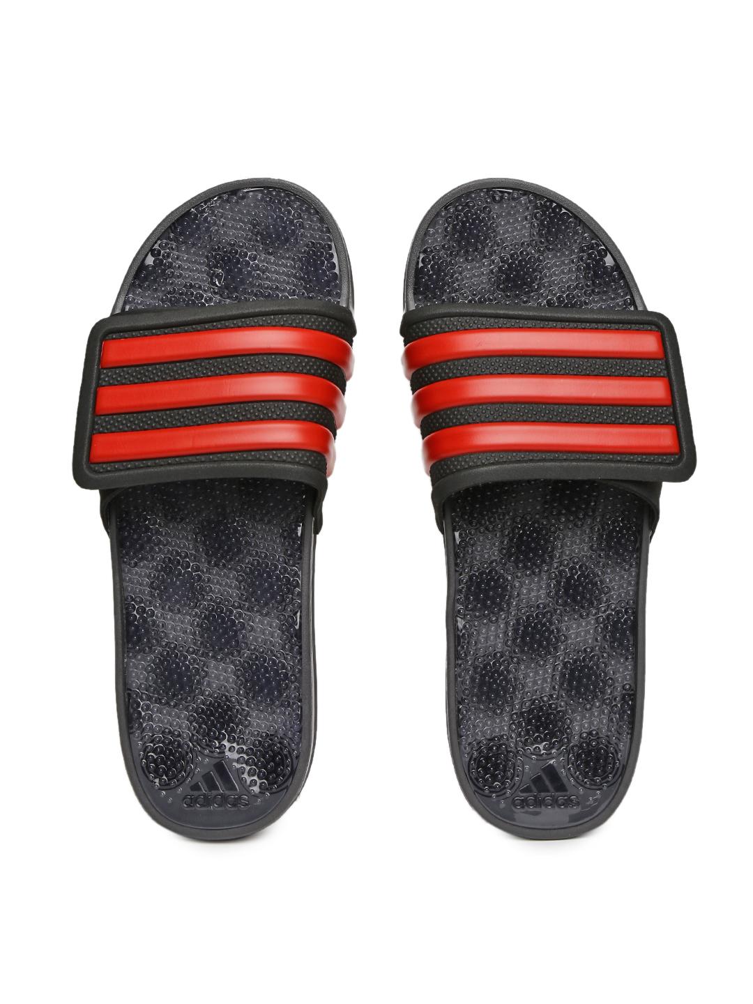 Buy ADIDAS Men Black Red Adissage Striped Flip-Flops Flip