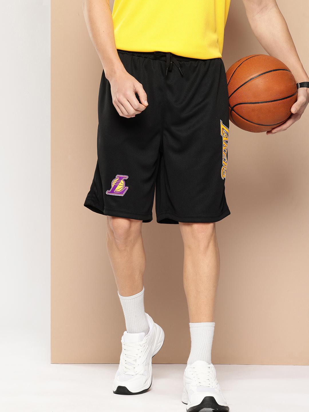 Buy NBA Men Black Los Angeles Lakers Basketball Shorts Shorts