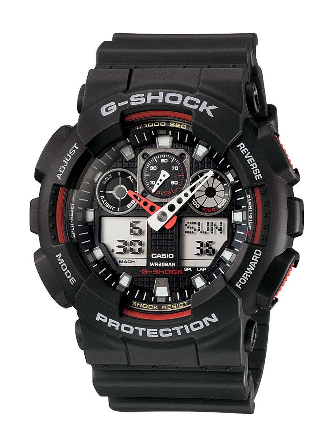 Buy CASIO Men G-Shock GA-100-1A4NDR Black-Red Ana-Digi Dial Black