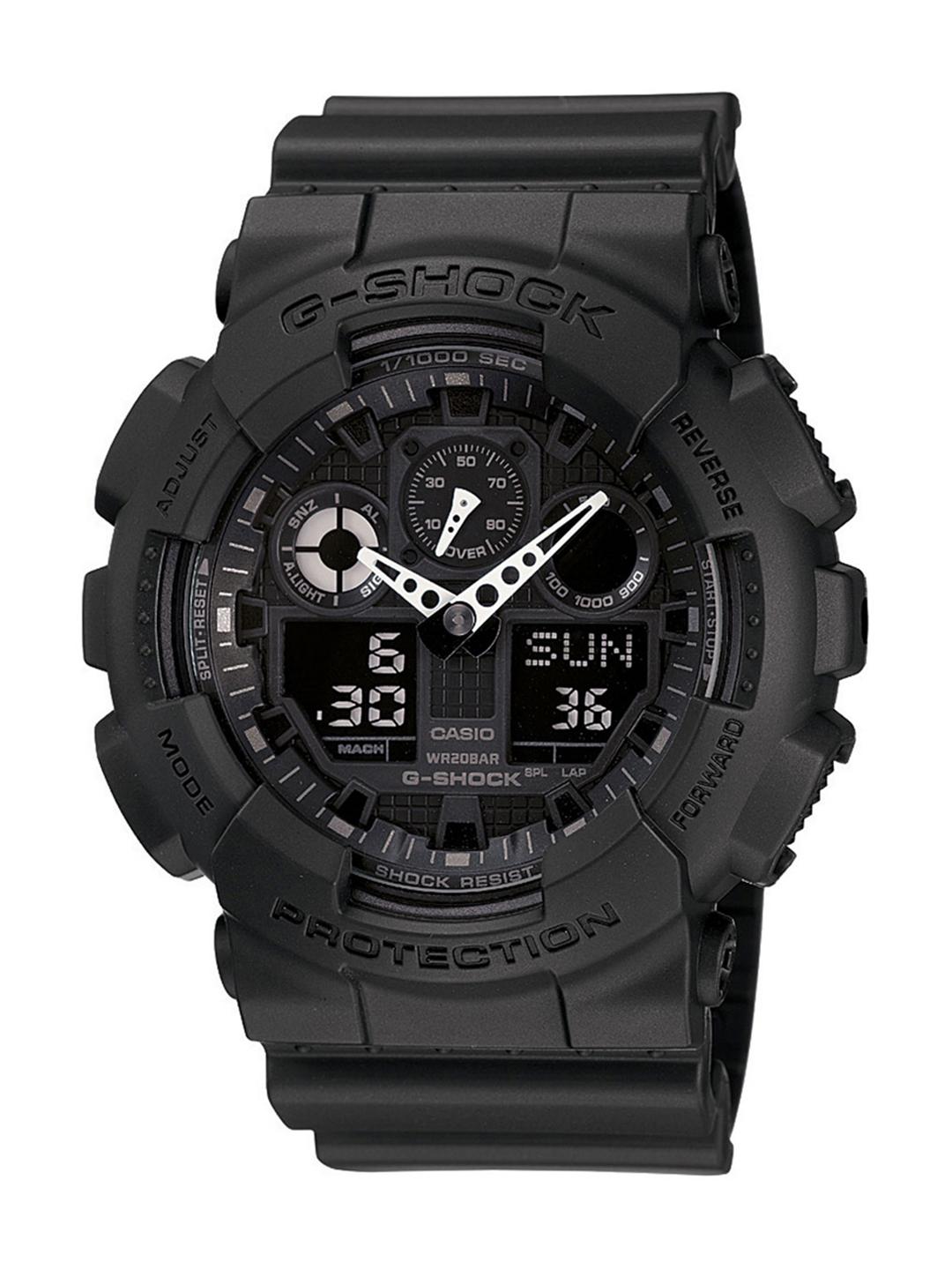CASIO Men G-Shock GA-100-1A1HDR Black Analog-Digital Dial Black Resin Strap  Watch G270