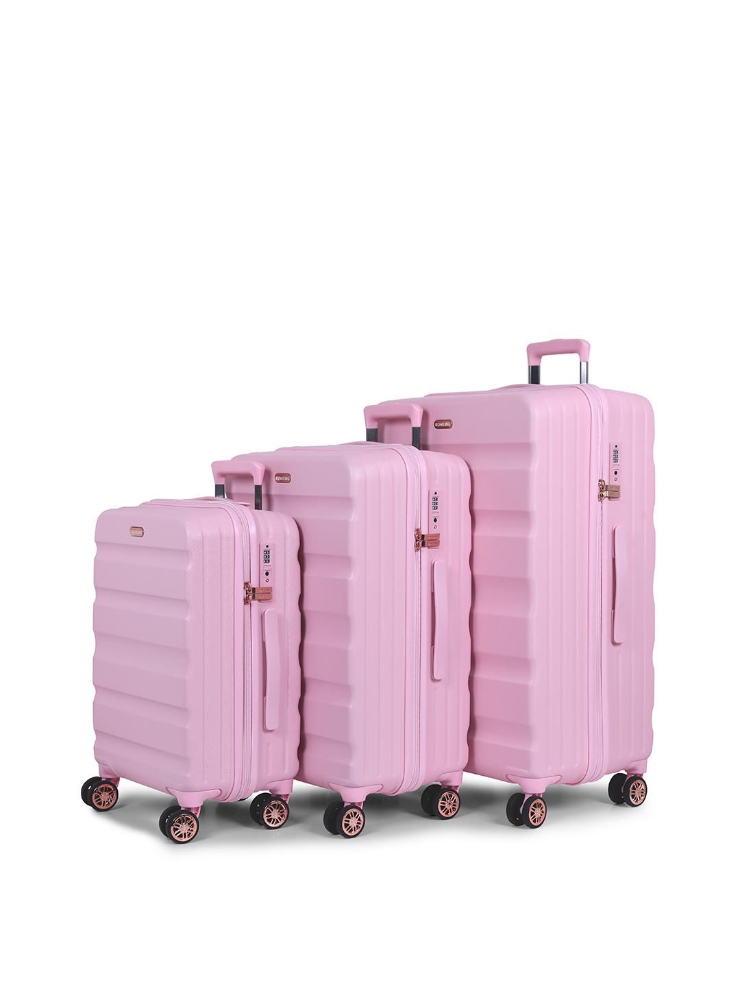 Buy ROMEING Venice Pink Set of Polycarbonate Trolley Suitcase