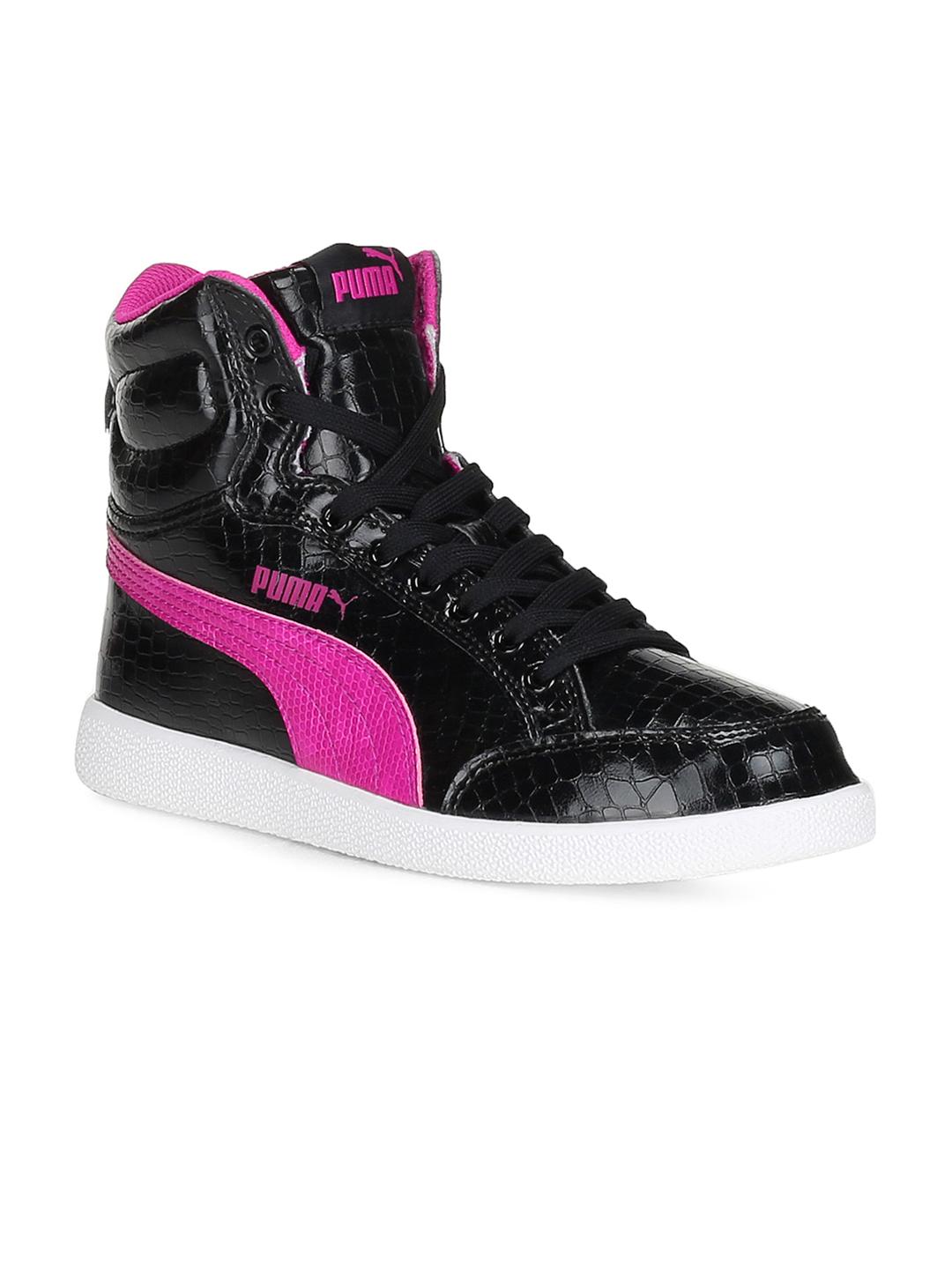 Buy Puma Girls Black Solid Ikaz Mid Serpent Jr High-Top