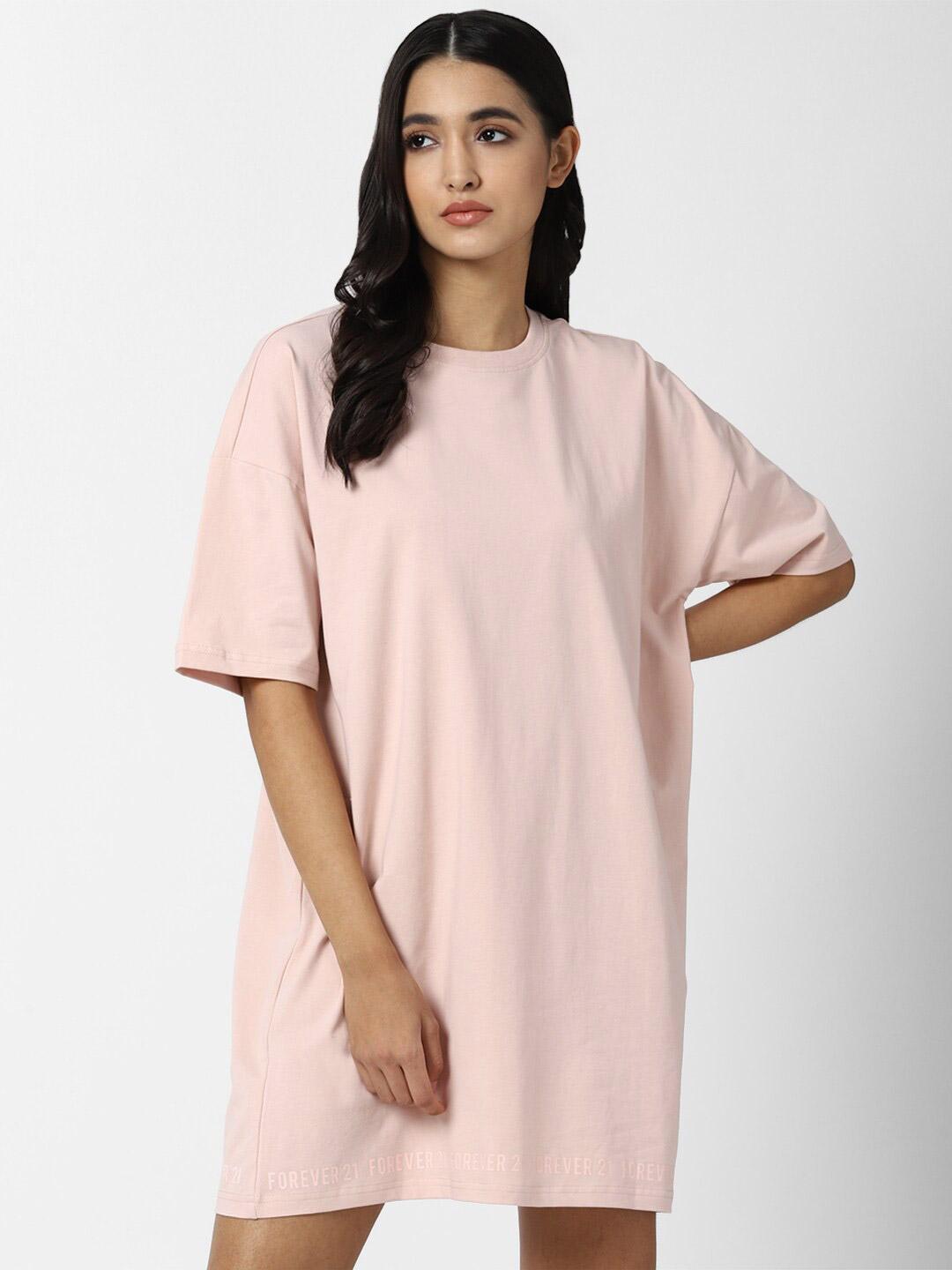 Buy FOREVER 21 Pink T-shirt Dress - Dresses for Women 17695906 | Myntra