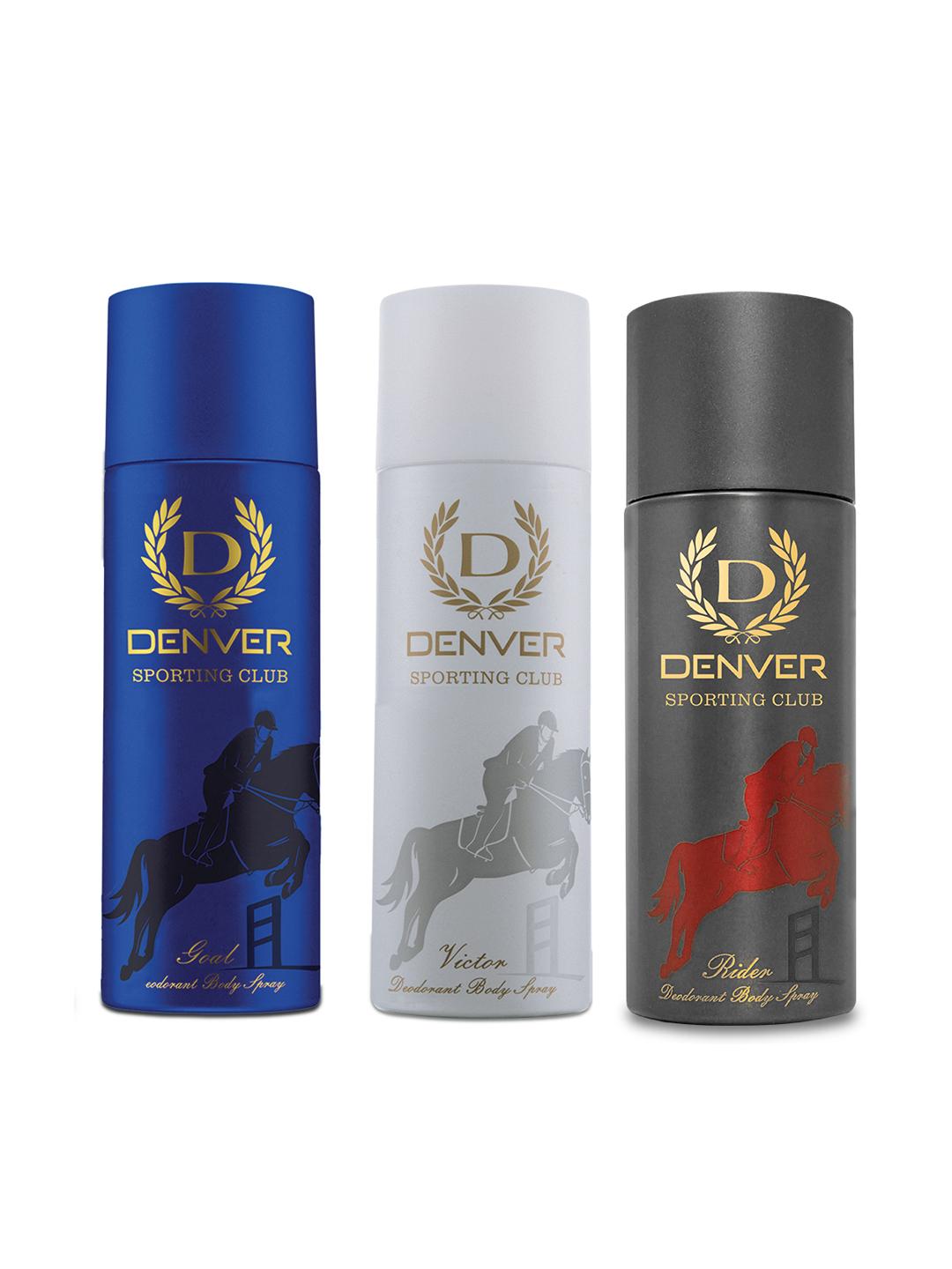 Denver Men Deodorant Body Spray Set - Goal, Victor, Rider (180ml each)