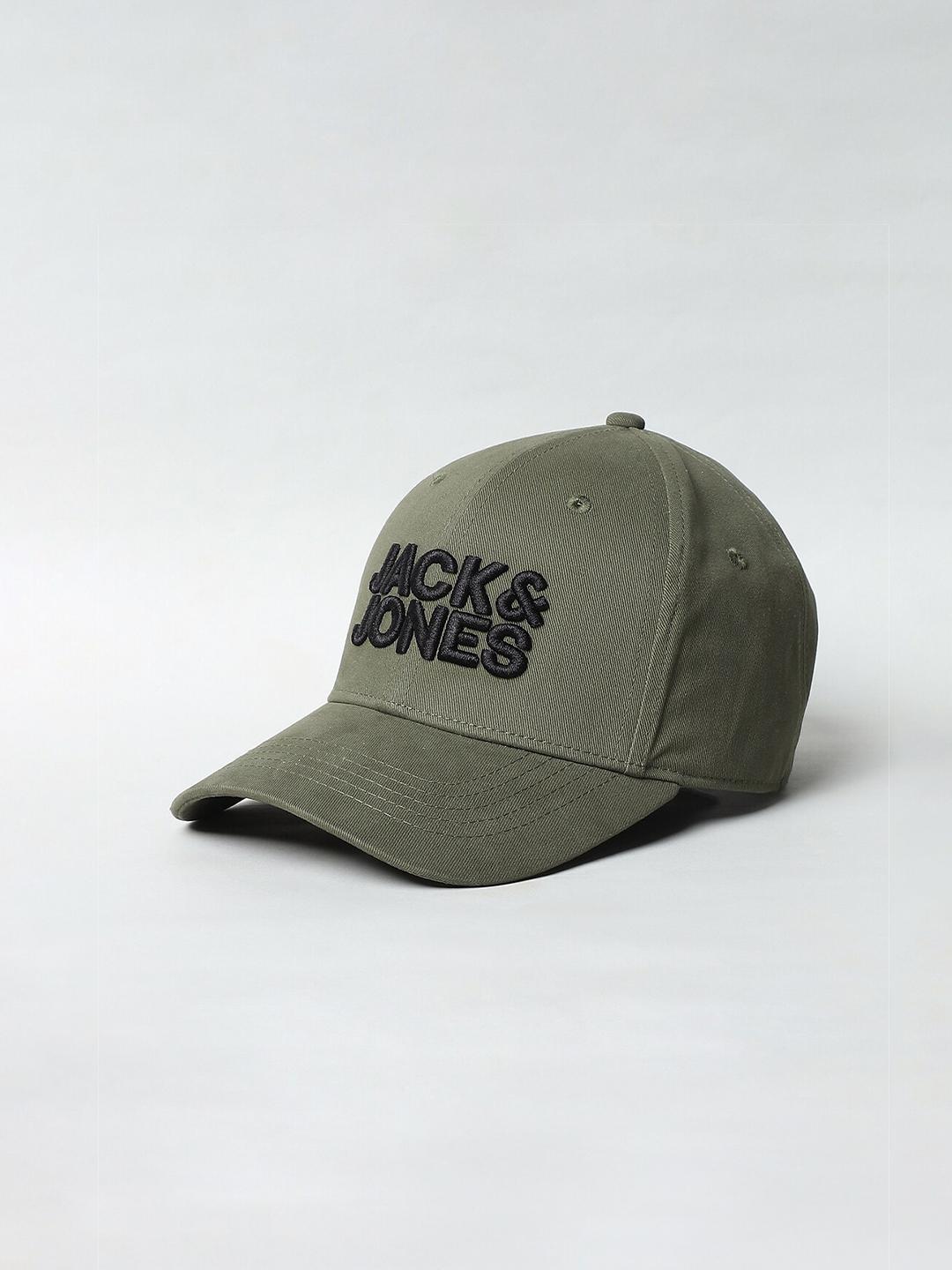 Buy Jack & Jones Men Green Embroidered Baseball Cap - Caps for Men