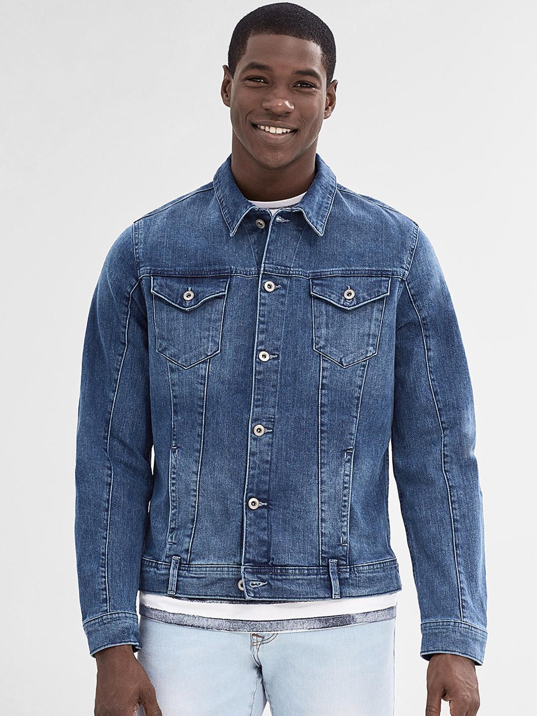 Buy ESPRIT Blue Washed Denim Jacket Jackets for Men 1788682 Myntra