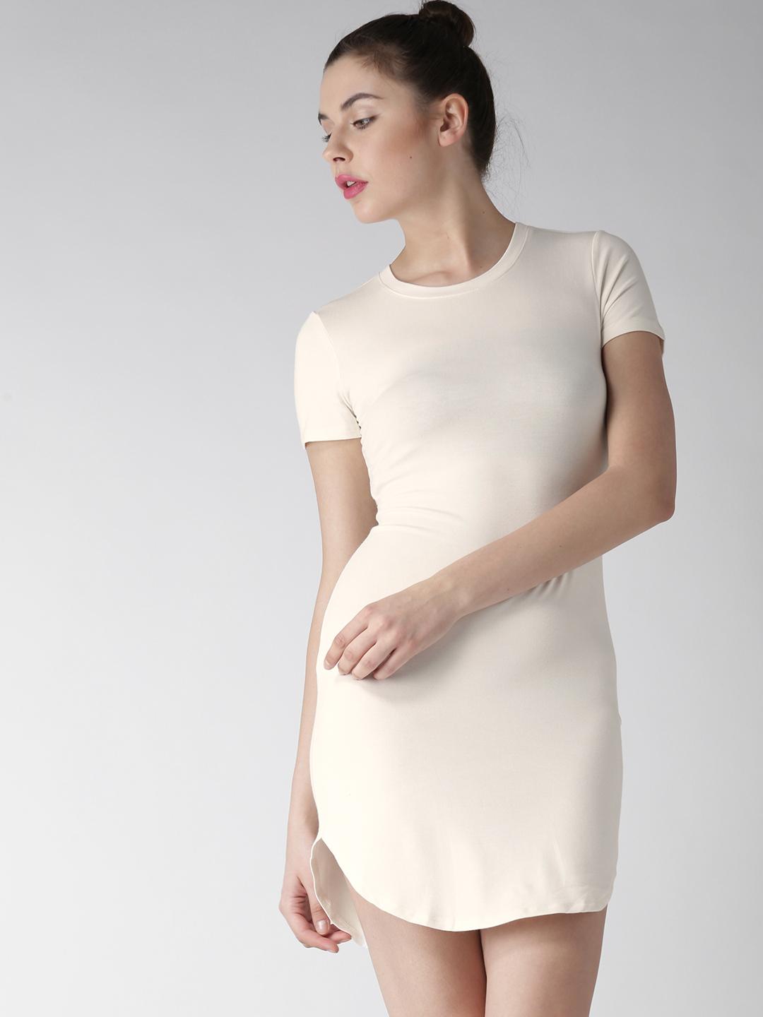 white christmas dresses Satin Sash Tube Mini Dress in Cream main image 1