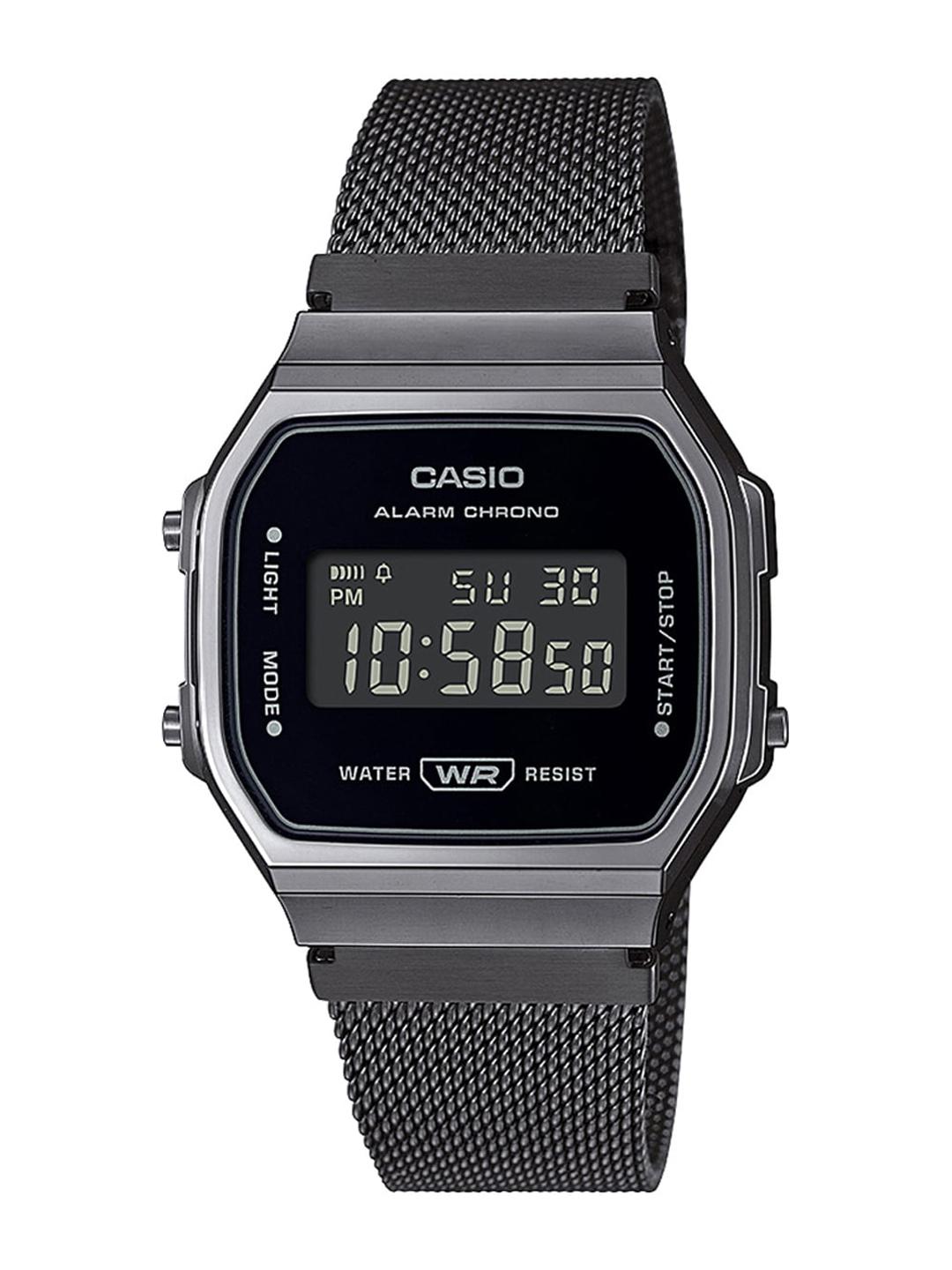 Casio Vintage A168WEMB-1BDF Black Digital Dial Silver Stainless Steel
