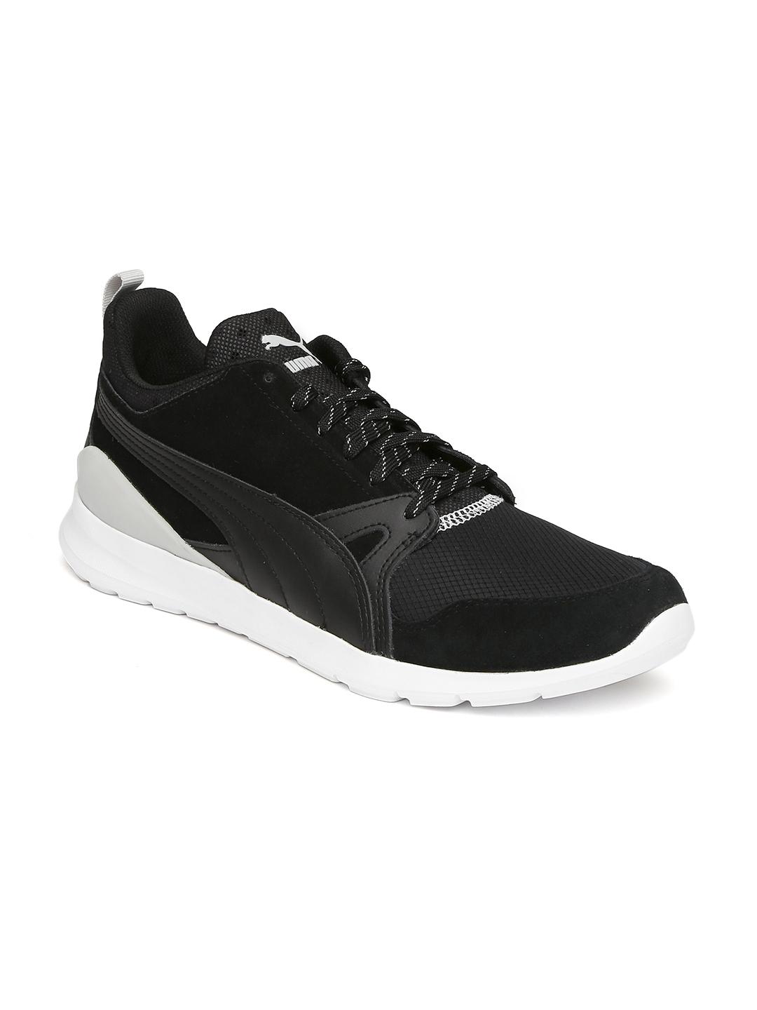 Buy Puma Men Black Solid Duplex Evo Rise Suede Sneakers Casual