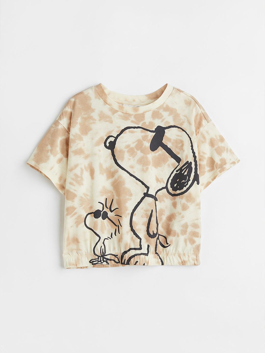 Buy H&M Girls Beige Peanuts Printed T-shirt Tshirts for Girls