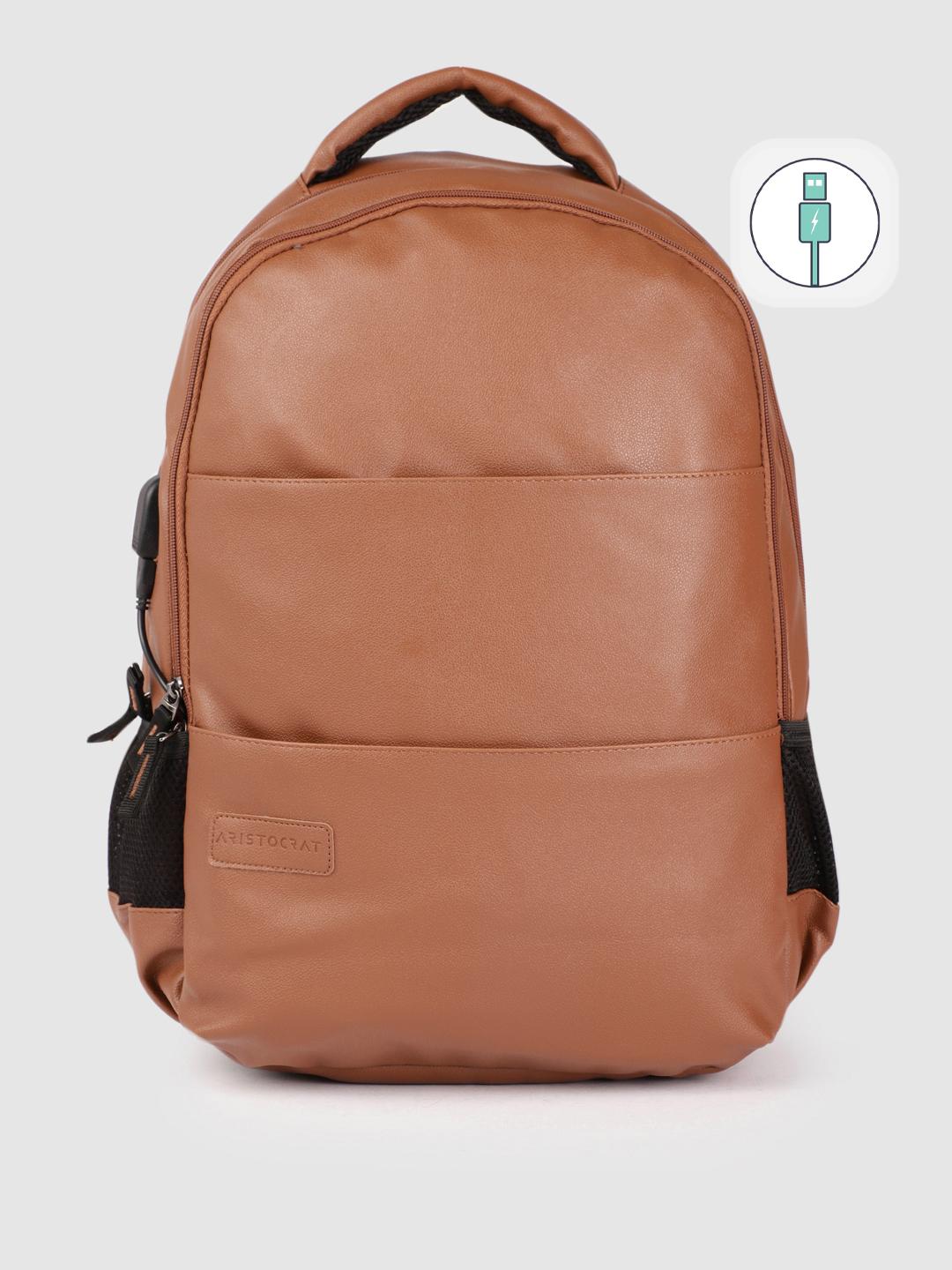 Buy Aristocrat Unisex Brown CLASSIC Laptop Backpack with USB