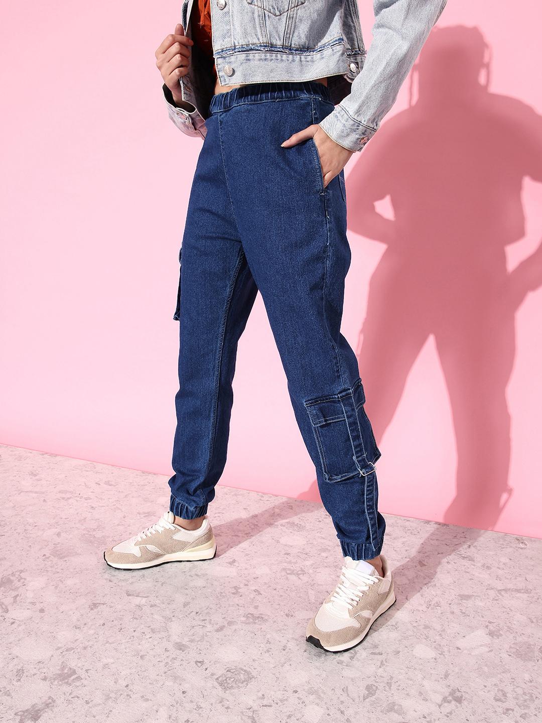 Women's Joggers Jeans Buy Women Blue Street Wear Jogger Jeans