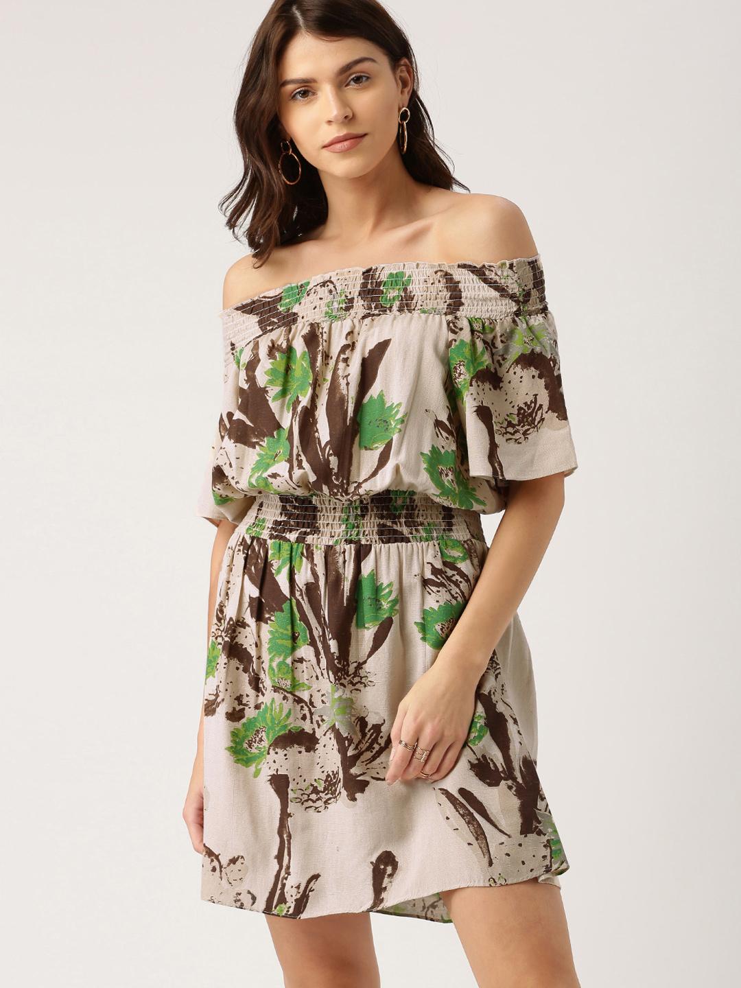 beige bardot dress Beige Bardot Pleated Tailored Blazer Dress | Dresses