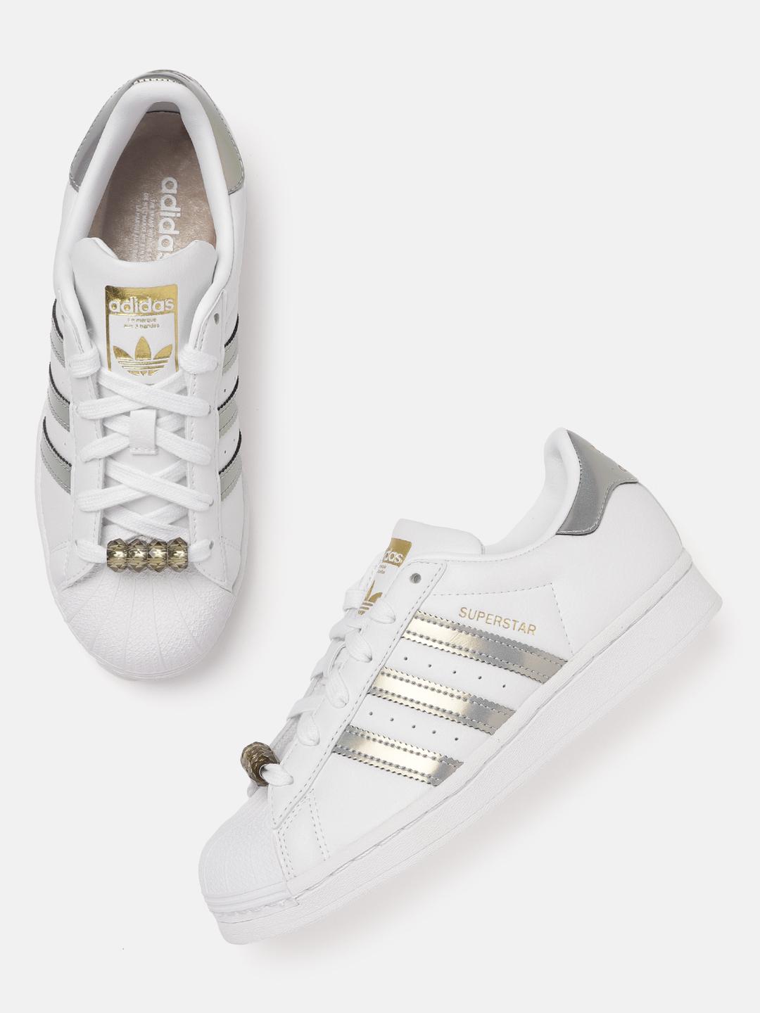 Buy ADIDAS Originals Women White Silver-Toned Beads Embellished