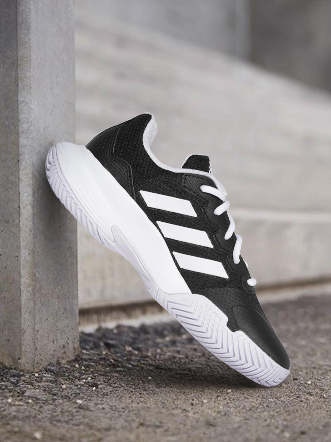 Buy ADIDAS Women Black White Woven Design Gamecourt Tennis