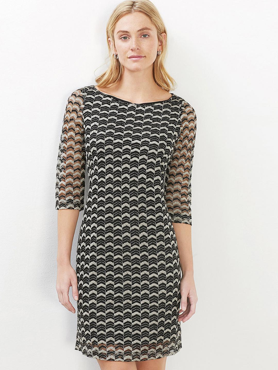 chinese dress ladies Ivory Point D'esprit Tulle Striped Midi Dress