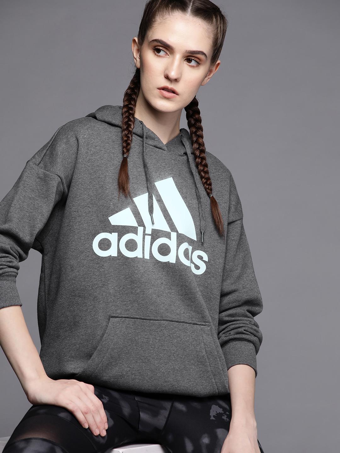 Buy ADIDAS Women Grey BL OV Loose Fit Sustainable Brand Logo