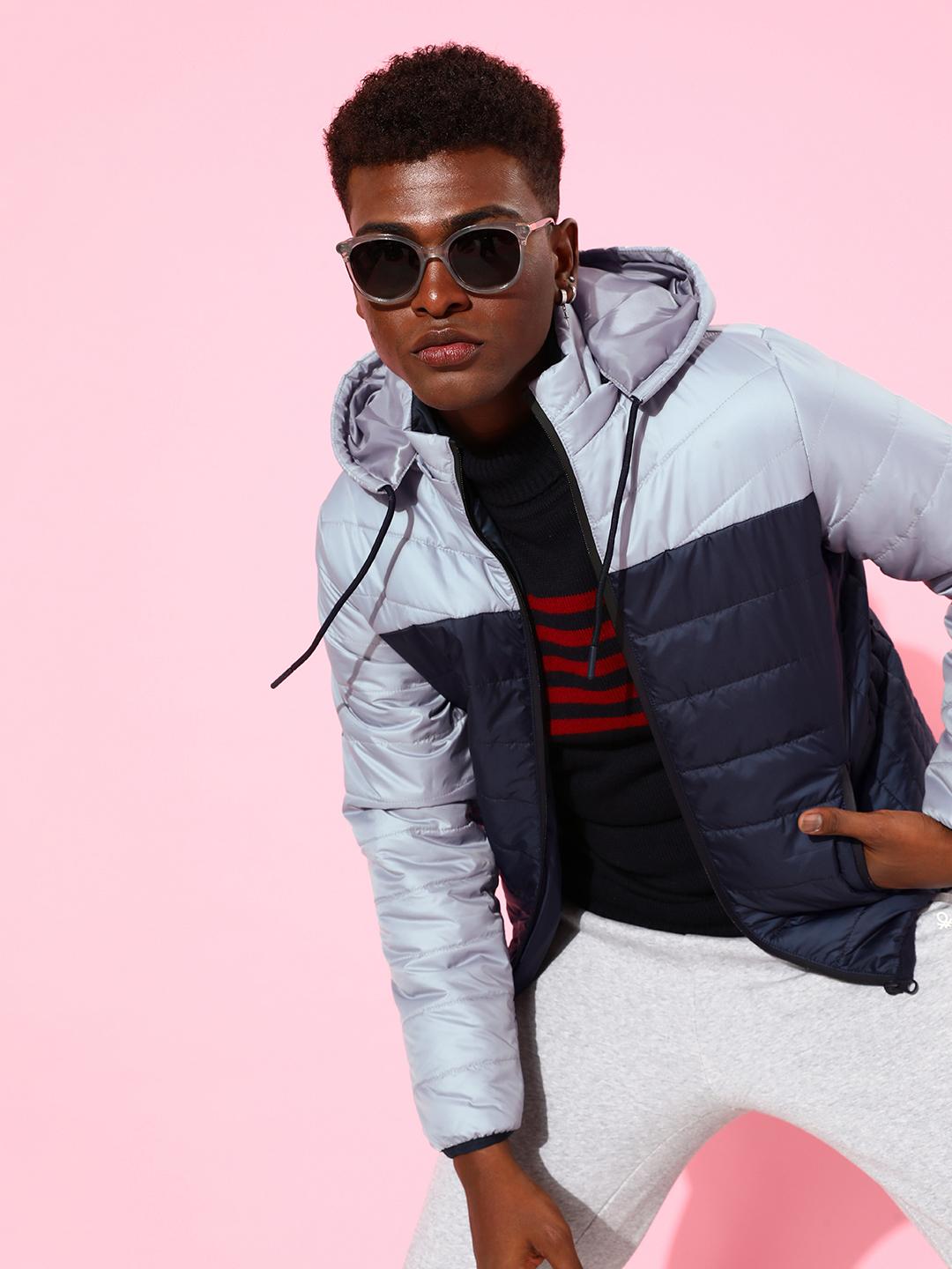 ラフロッグ WEIGHT PUFFER STADIUM JACKET L Buy The Roadster Life Co. Men Colourblocked Hooded Puffer Jacket