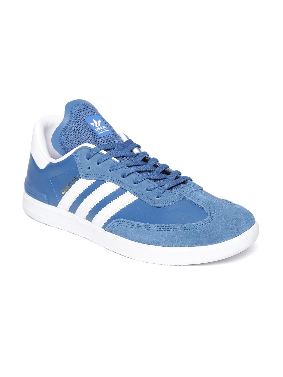 Buy ADIDAS Originals Men Blue SAMBA ADV Solid Leather