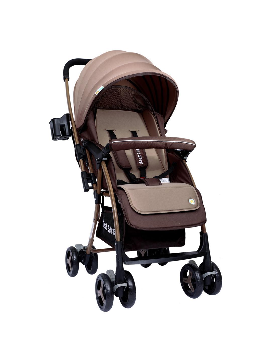 Buy 1st Step Infants Brown Solid Reversible Baby Stroller With