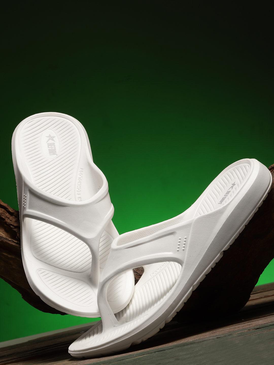 Buy REFOAM Men Off White Rubber Room Slippers Flip Flops for Men