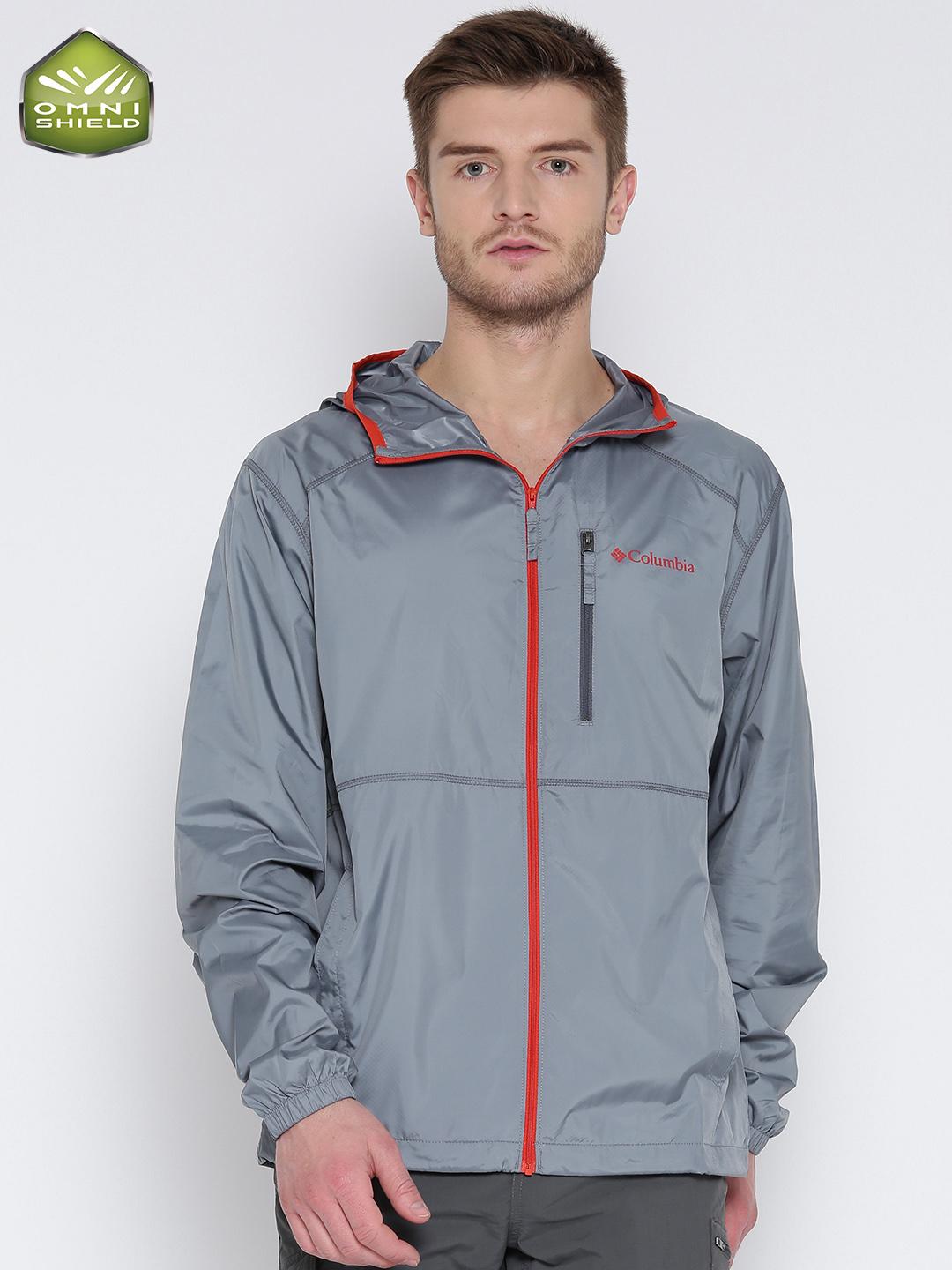 Buy Columbia Men Grey Flash Forward Windcheater Rain Jacket Rain