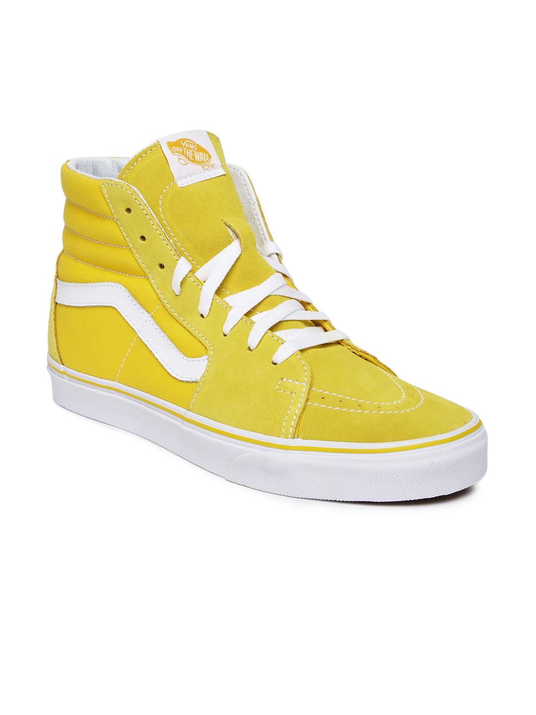 Buy Vans Unisex Yellow Solid High-Top Skate Shoes Casual Shoes