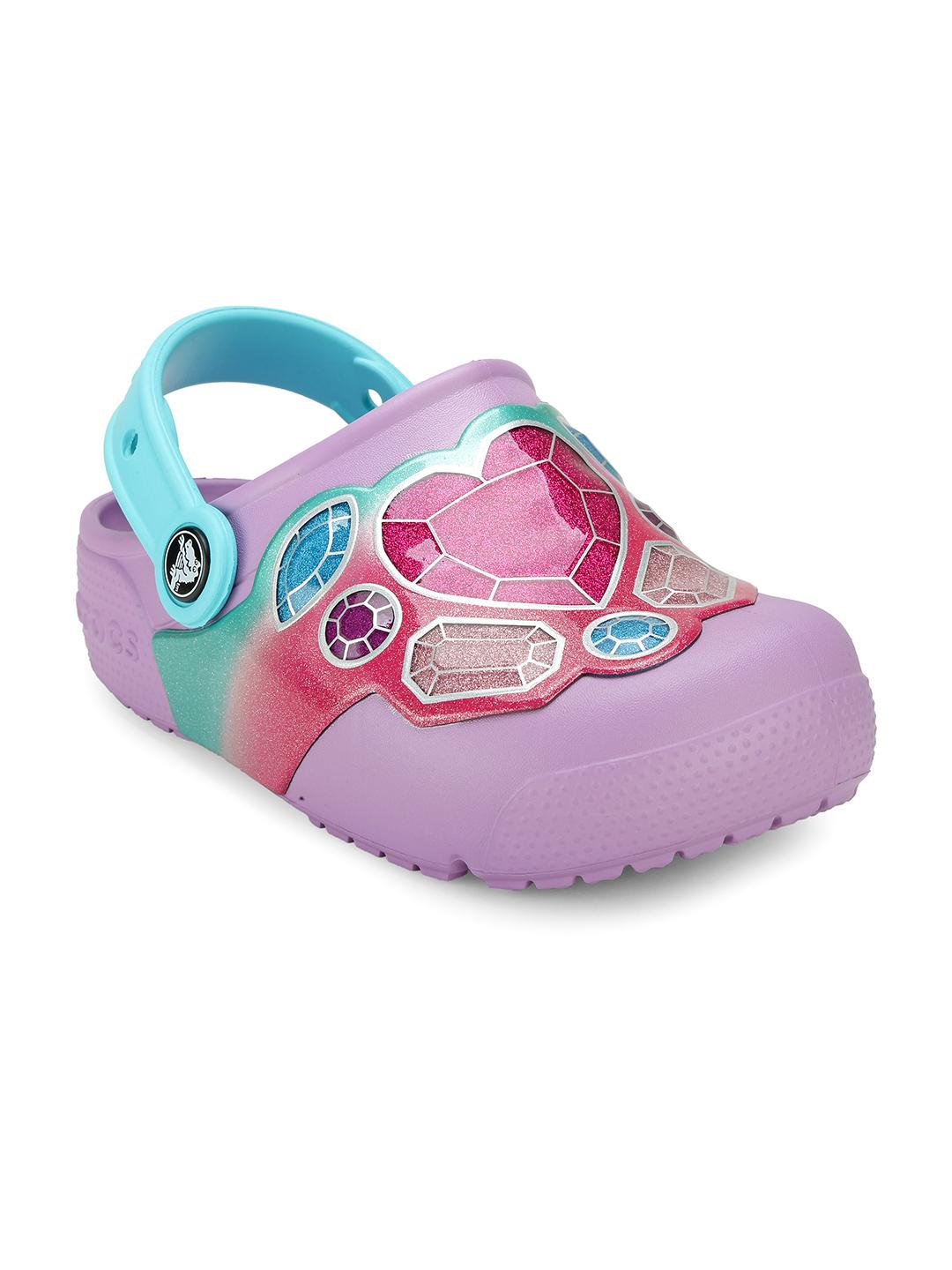 Buy Crocs Funlab Boys Lavender Clogs with LED Lights Flip Flops