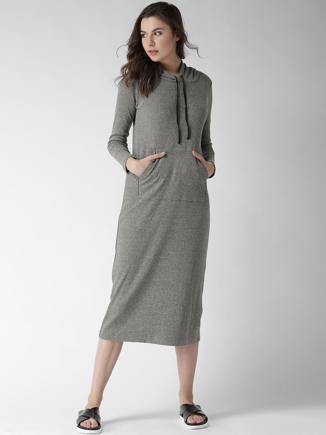 grey sweater dress forever 21 Forever 21 Women's Ribbed Knit Mini Dress in Light Grey Large