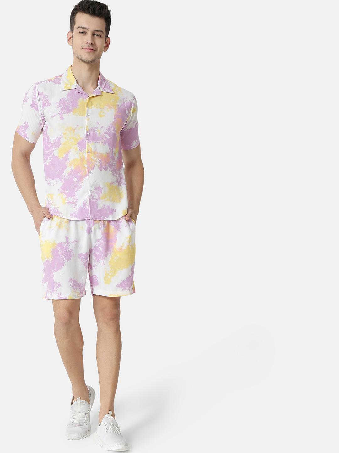 Buy Campus Sutra Men Multi-Colored Self-Design Co-Ords - Myntra