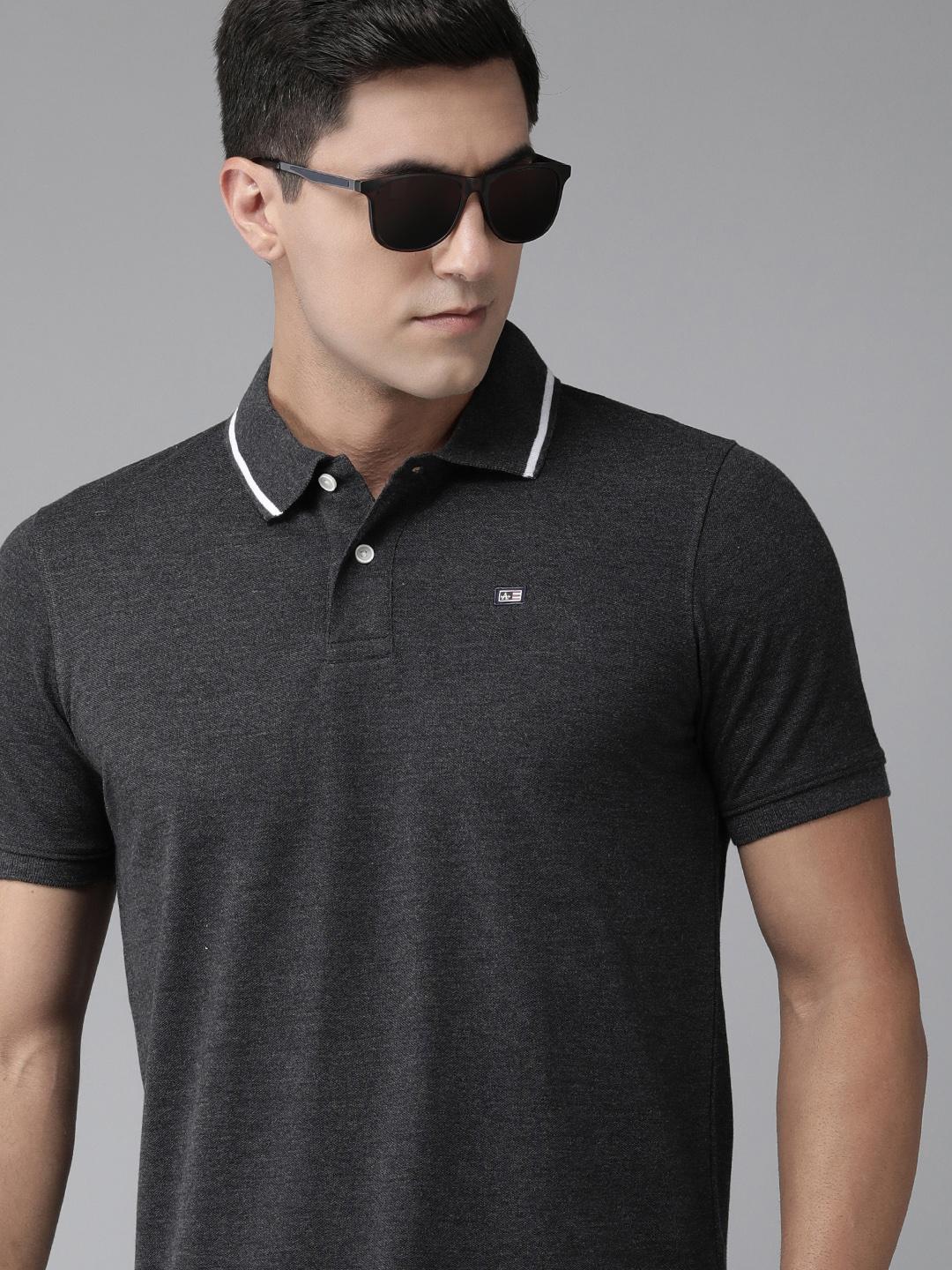 Buy Arrow Men Solid Polo Collar T-shirt - Tshirts for Men 18894394